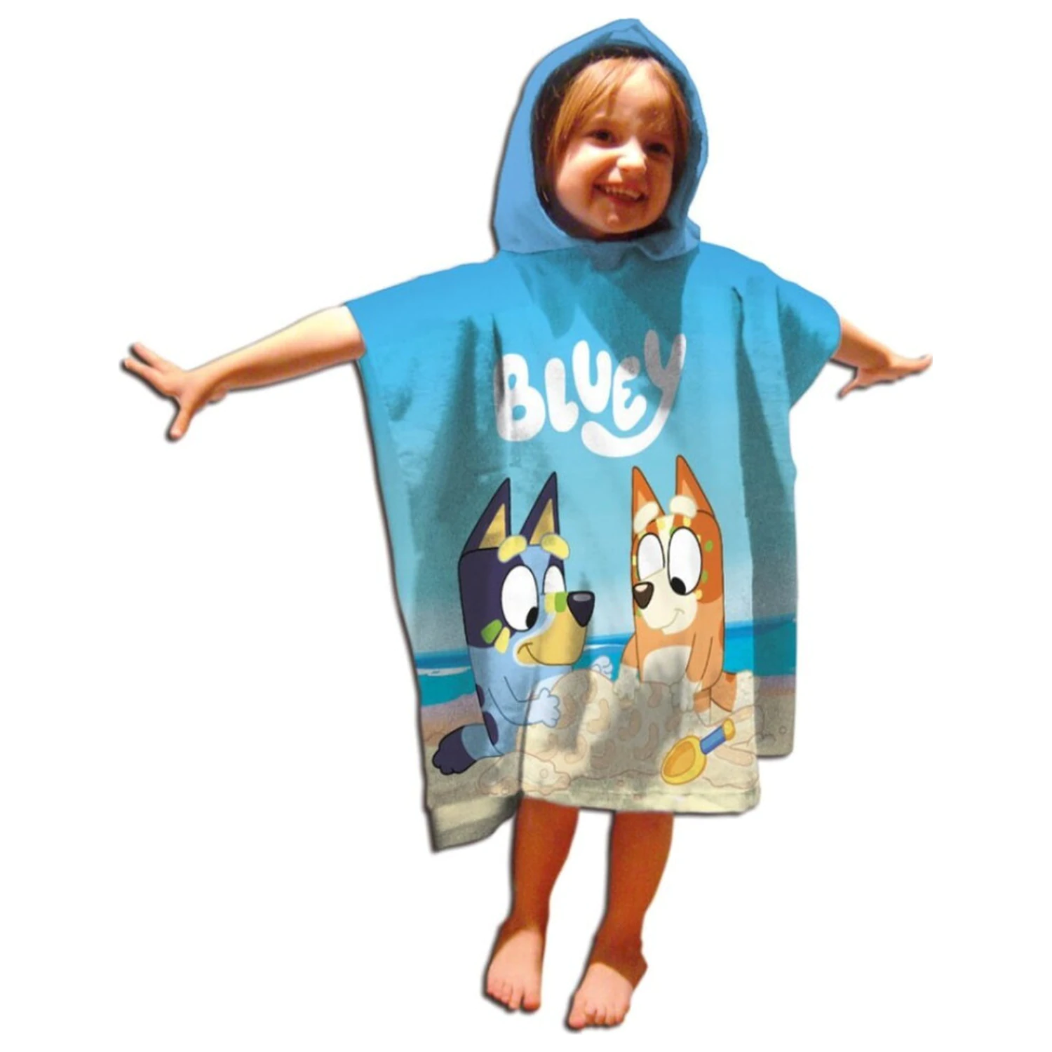 Bluey Sandcastle Beach Towel Poncho 55x110 cm product photo