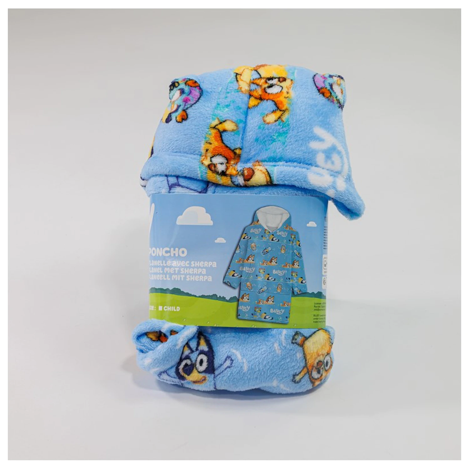 Bluey Seaside wearable plush fleece blanket poncho for 3-6 years product photo