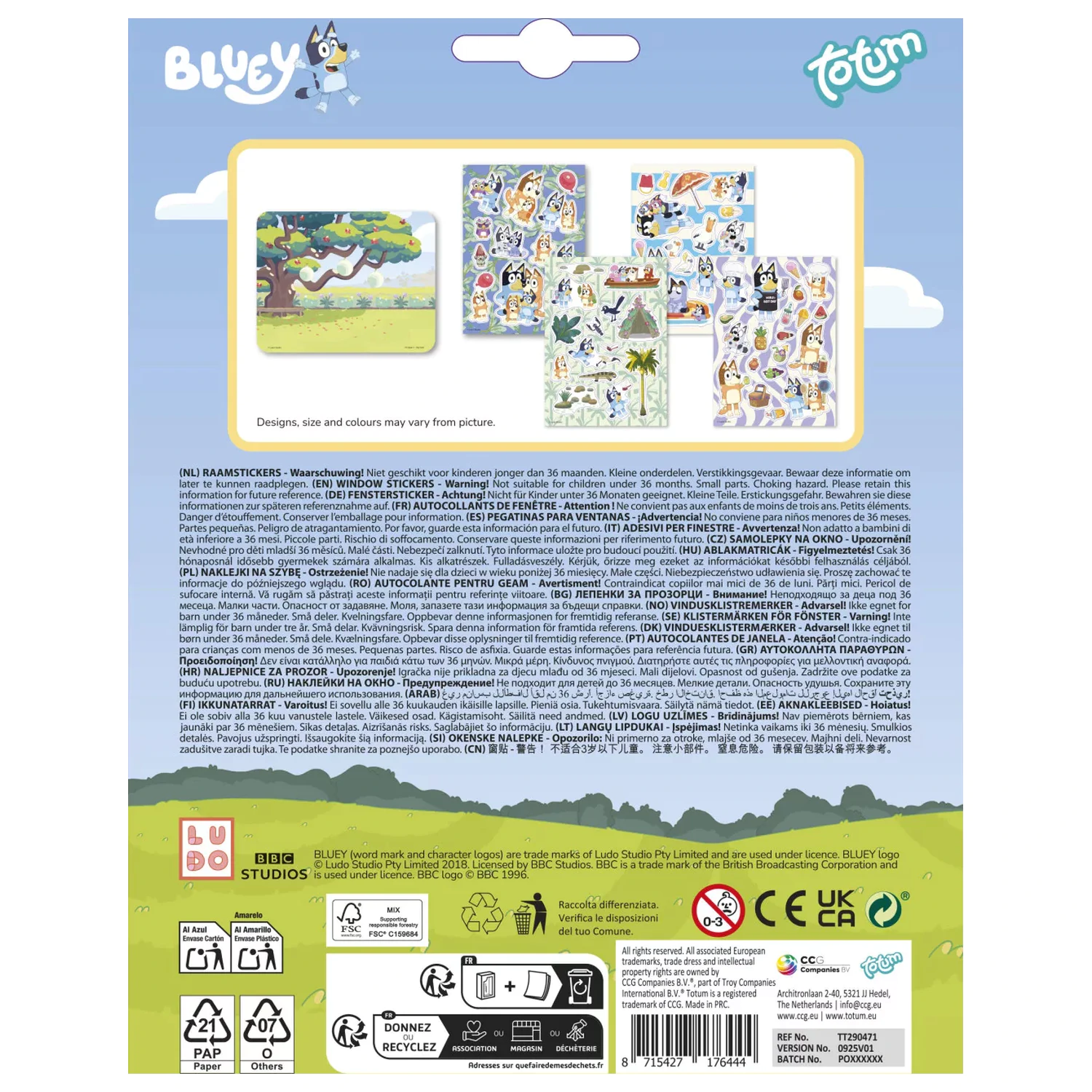 Bluey Summer Window Cling Set product photo