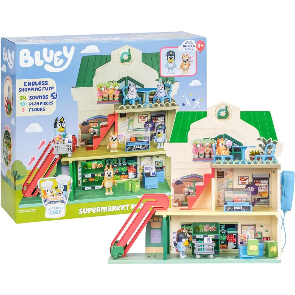 Bluey supermarket playset and figures product photo