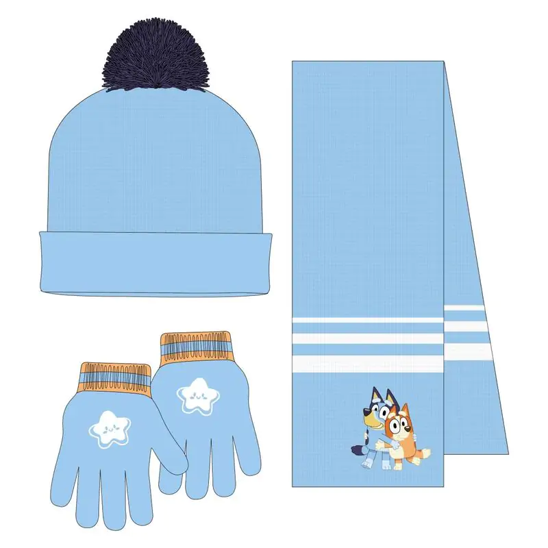 Bluey winter set snood hat gloves product photo