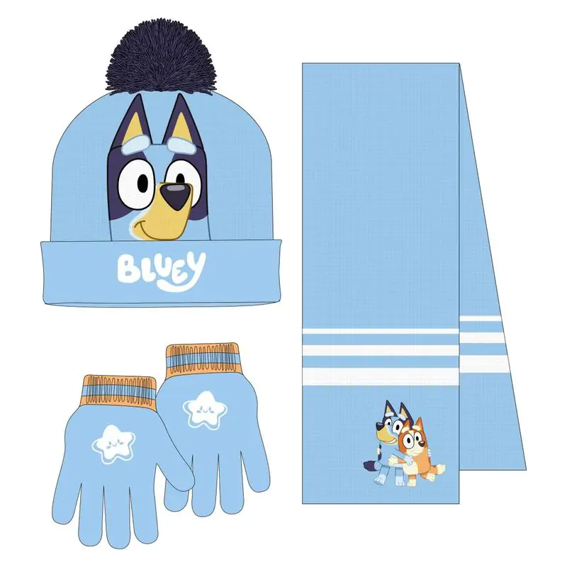 Bluey winter set snood hat gloves product photo