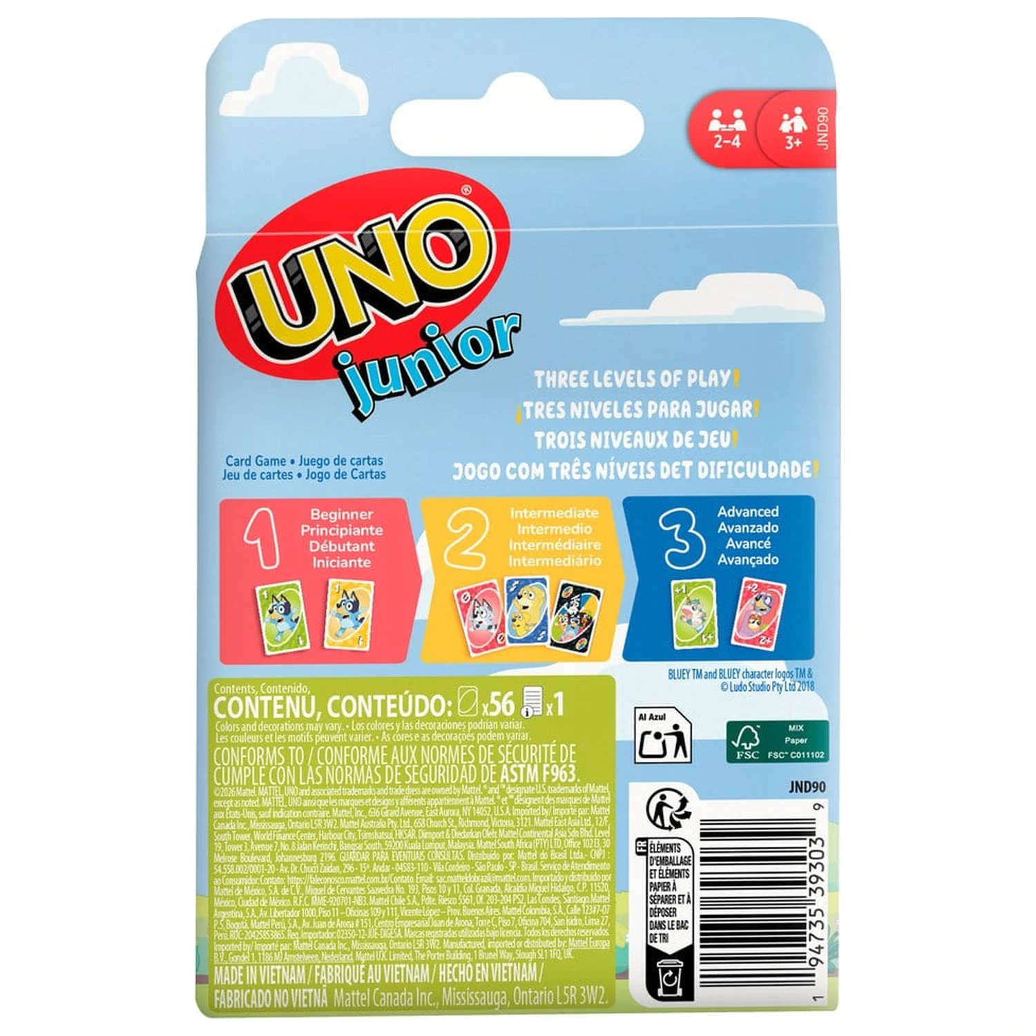 Bluey UNO Junior Card Game product photo