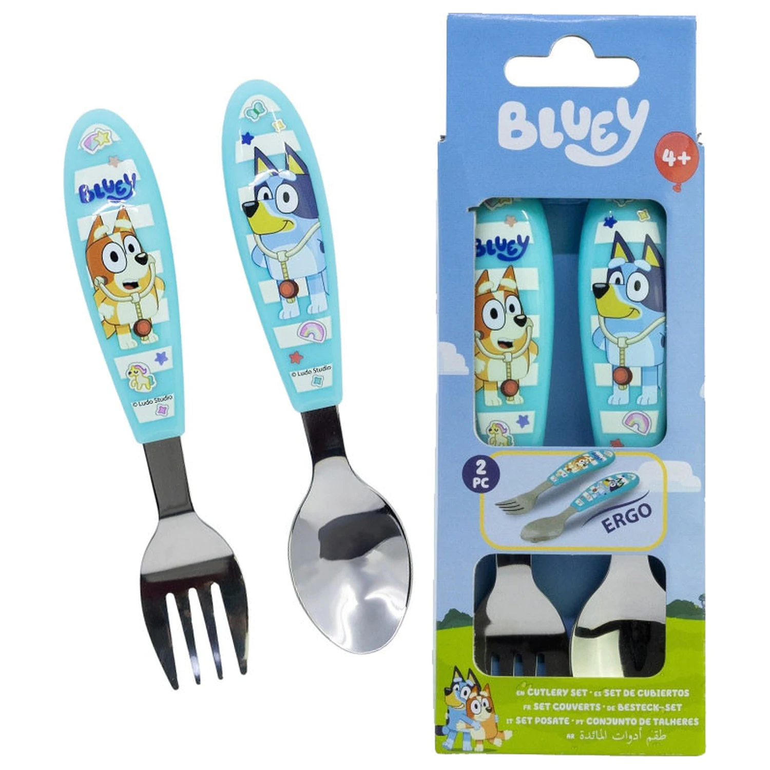 Bluey Yummy Metal Ergonomic Cutlery Set - 2 Pieces product photo