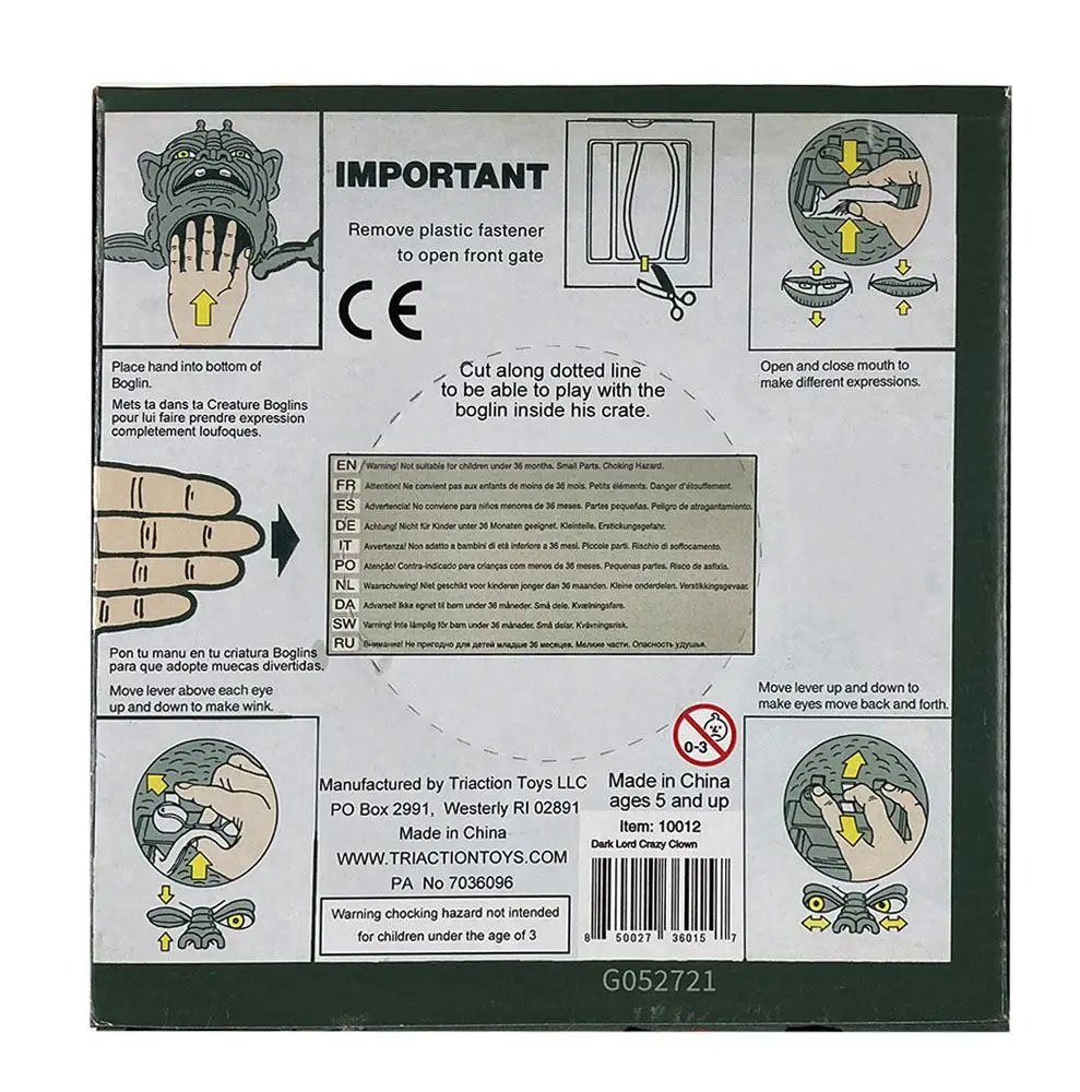 Boglins Hand Puppet Dark Lord Crazy Clown  (Glow In The Dark) product photo