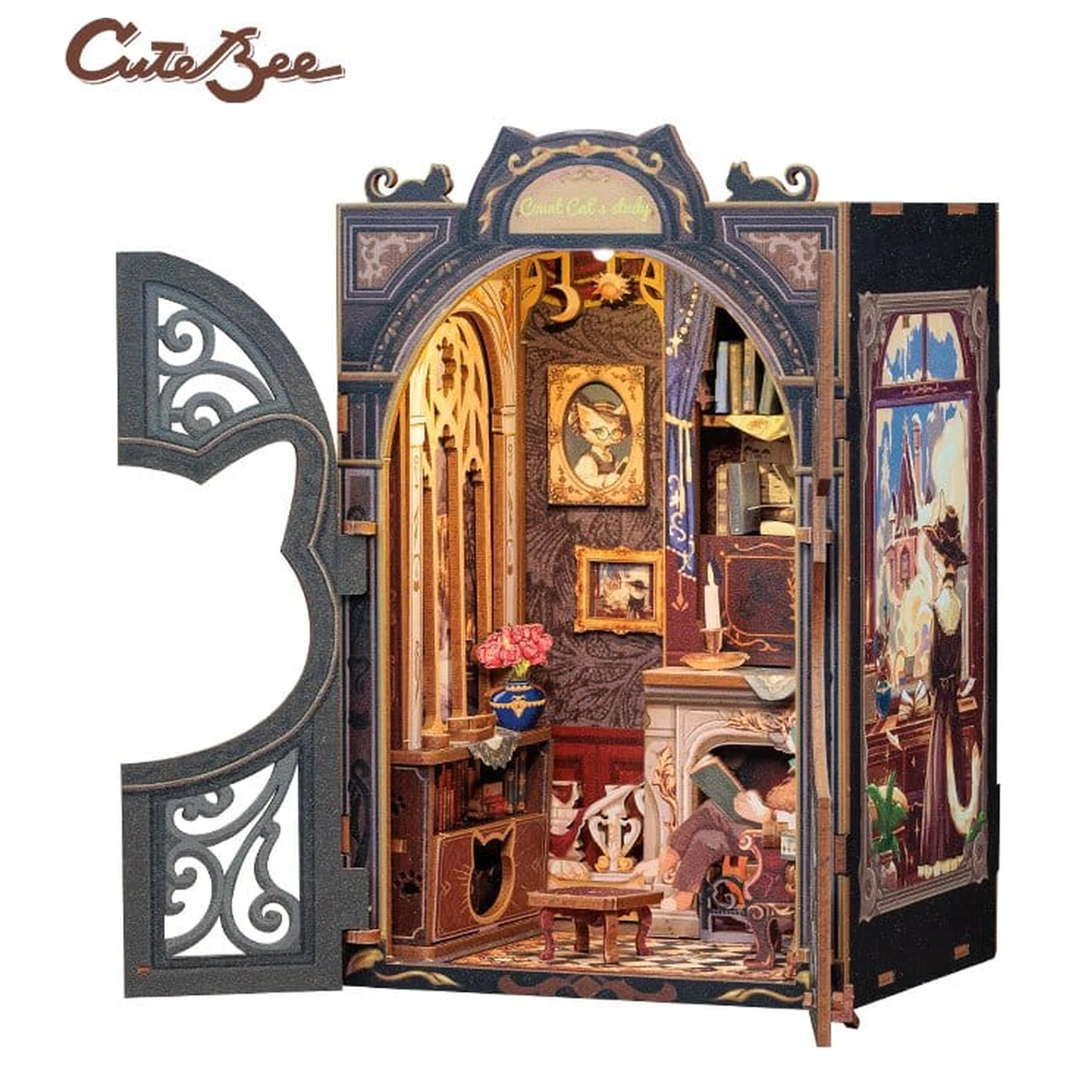 Book Nook Count Cat´s Study 17 x 12 cm   product photo