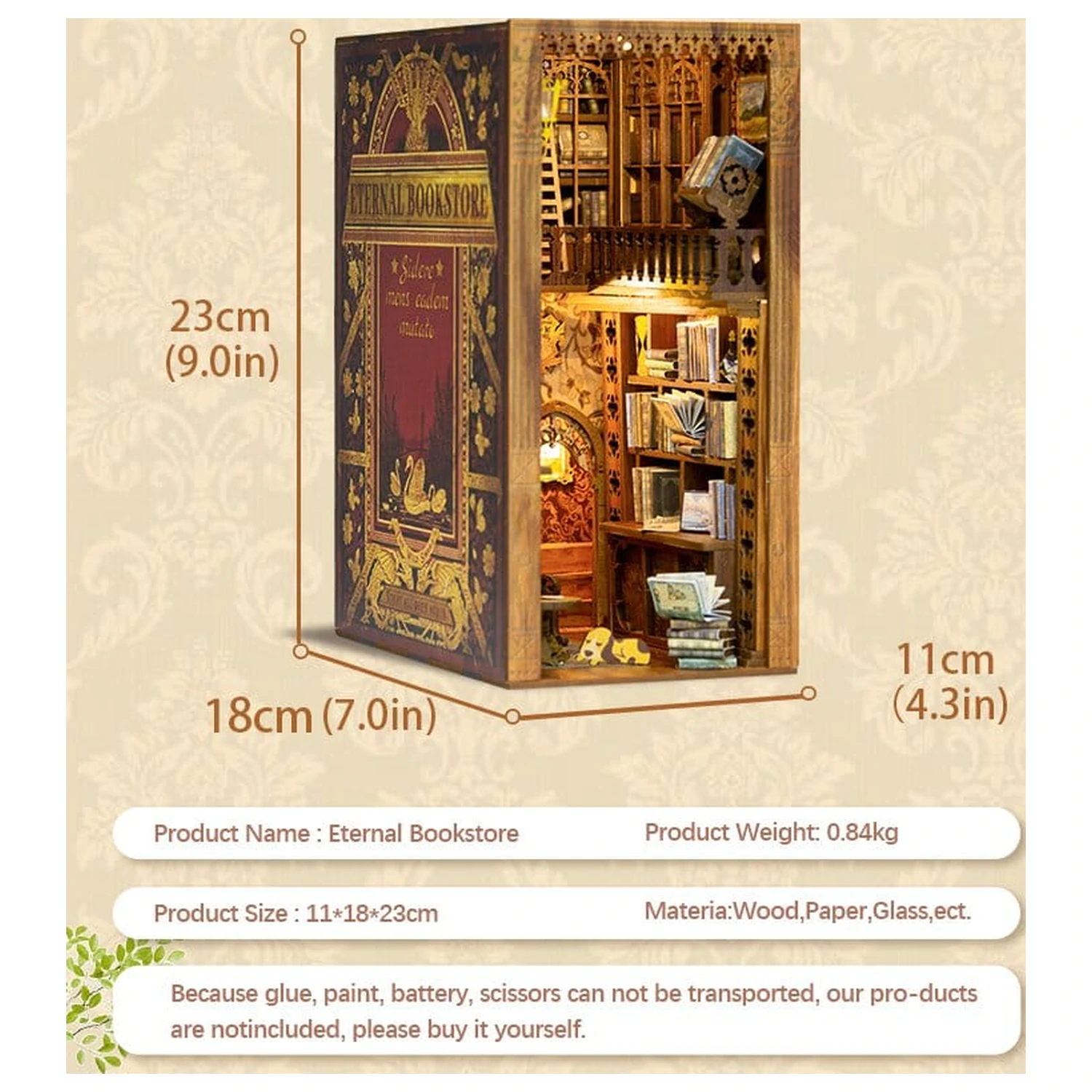 Book Nook Eternal Bookstore 23 x 11 cm   product photo