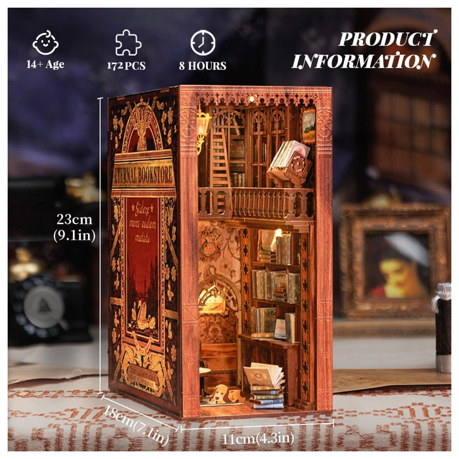 Book Nook Eternal Bookstore 23 x 11 cm   product photo