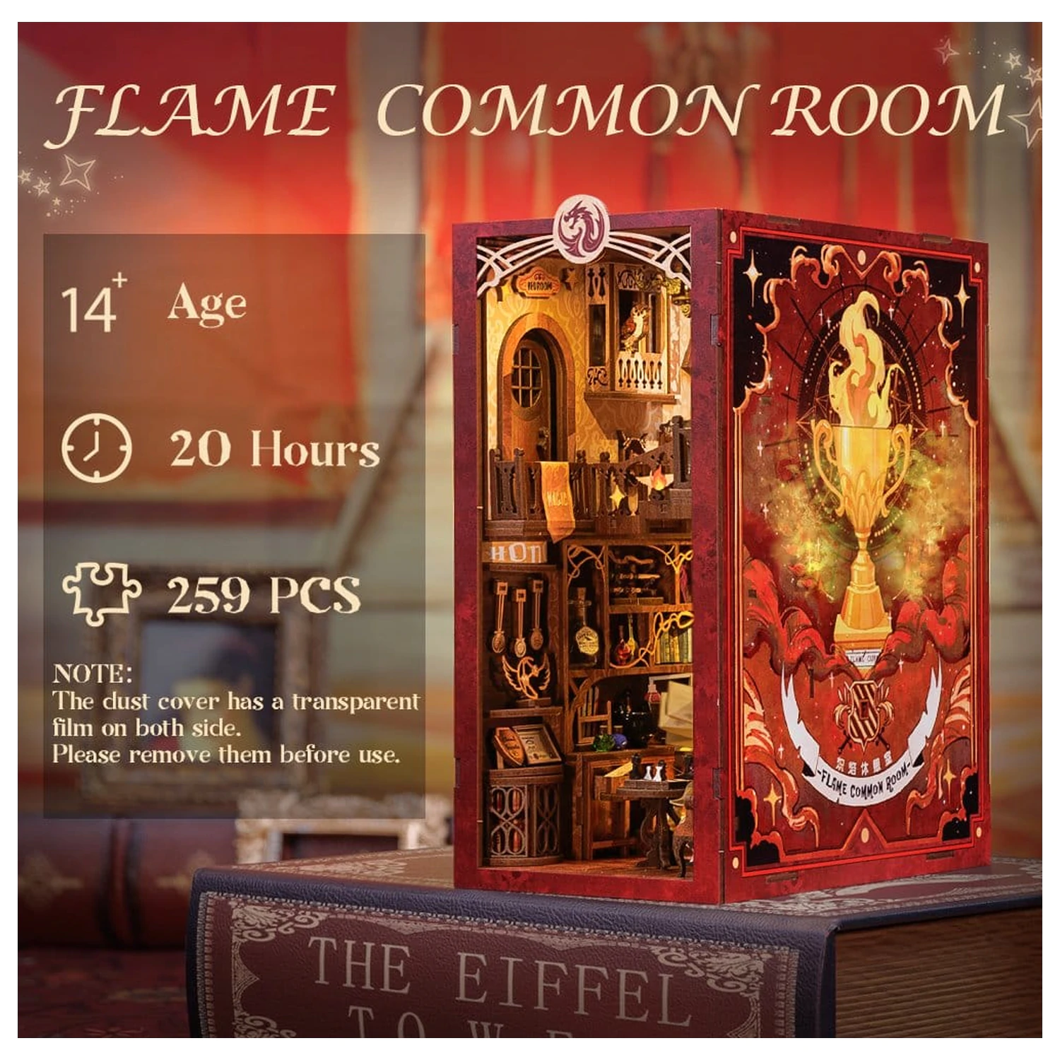 Book Nook Flame Common Room 23 x 11 cm   product photo