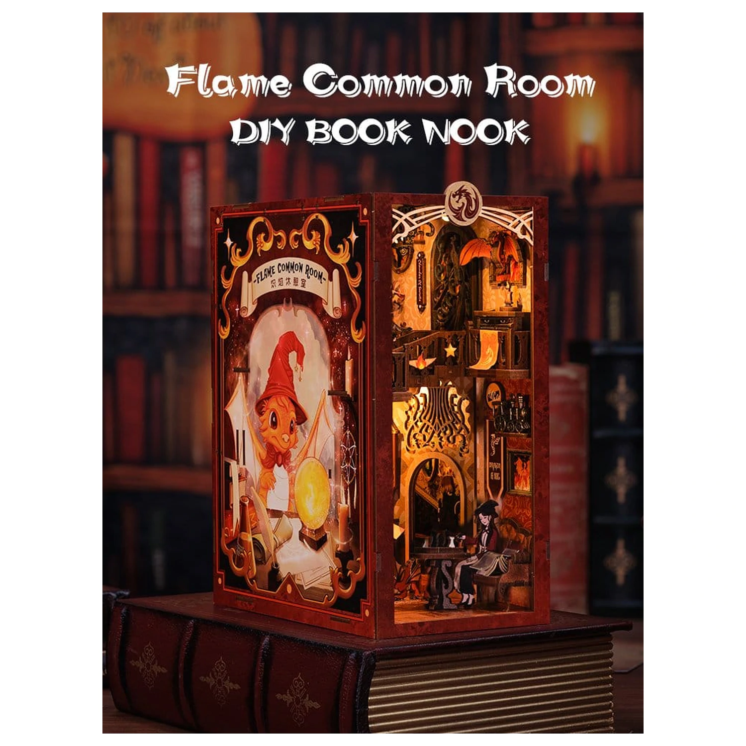 Book Nook Flame Common Room 23 x 11 cm   product photo