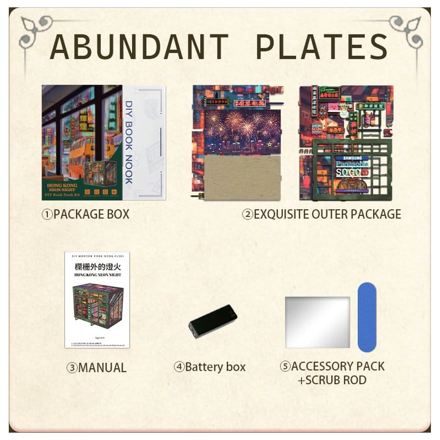 Book Nook Hong Kong Neon Light 13 x 17 cm product photo