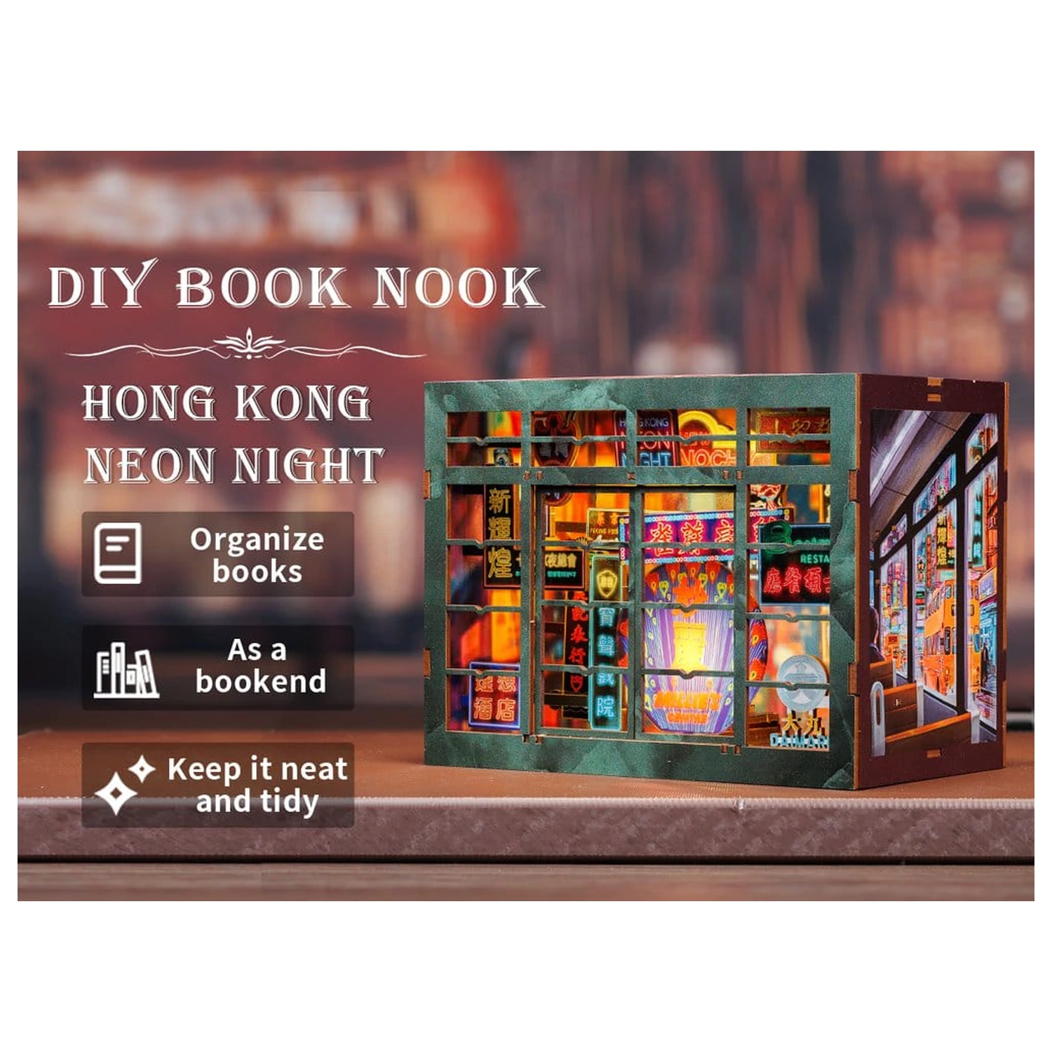 Book Nook Hong Kong Neon Light 13 x 17 cm product photo