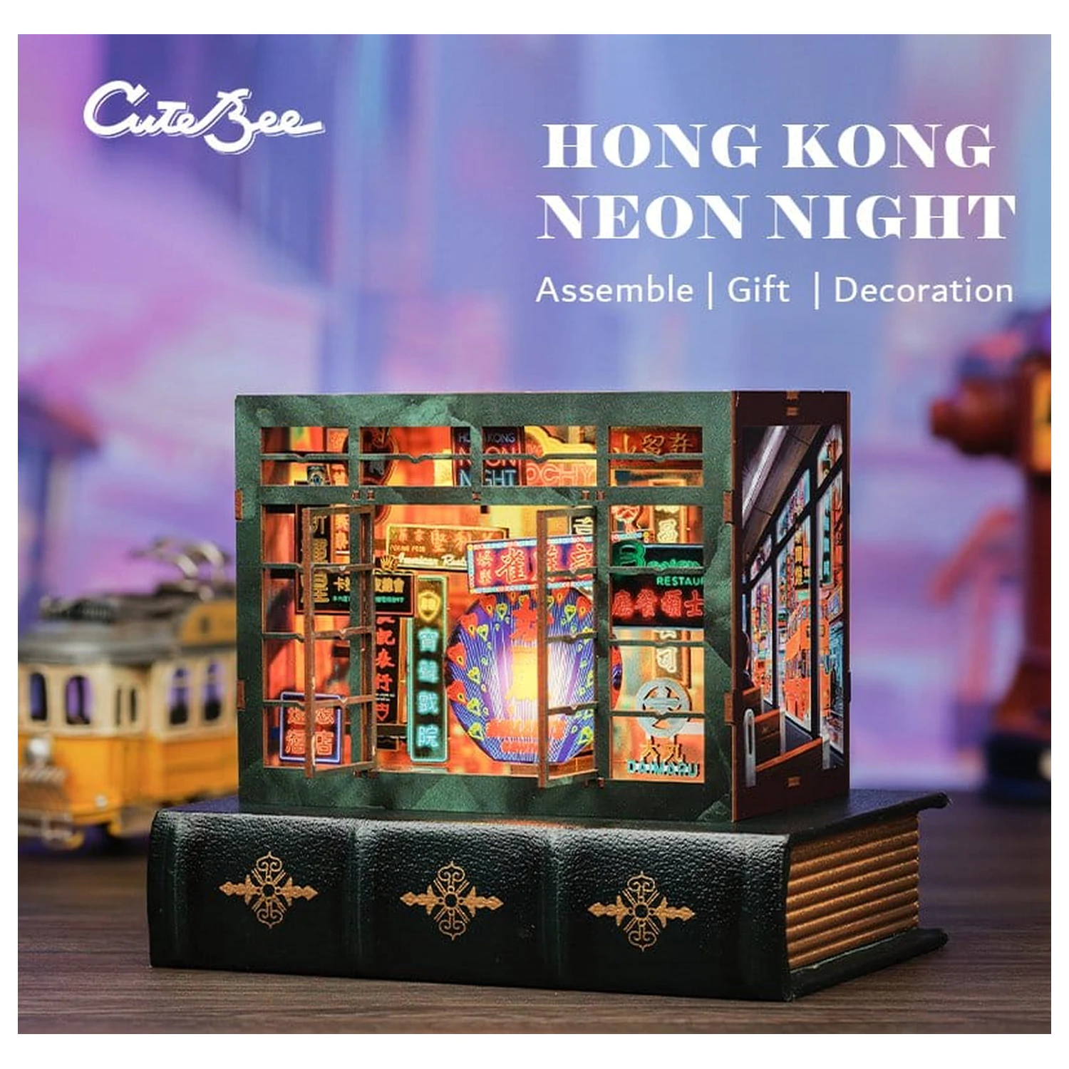 Book Nook Hong Kong Neon Light 13 x 17 cm product photo