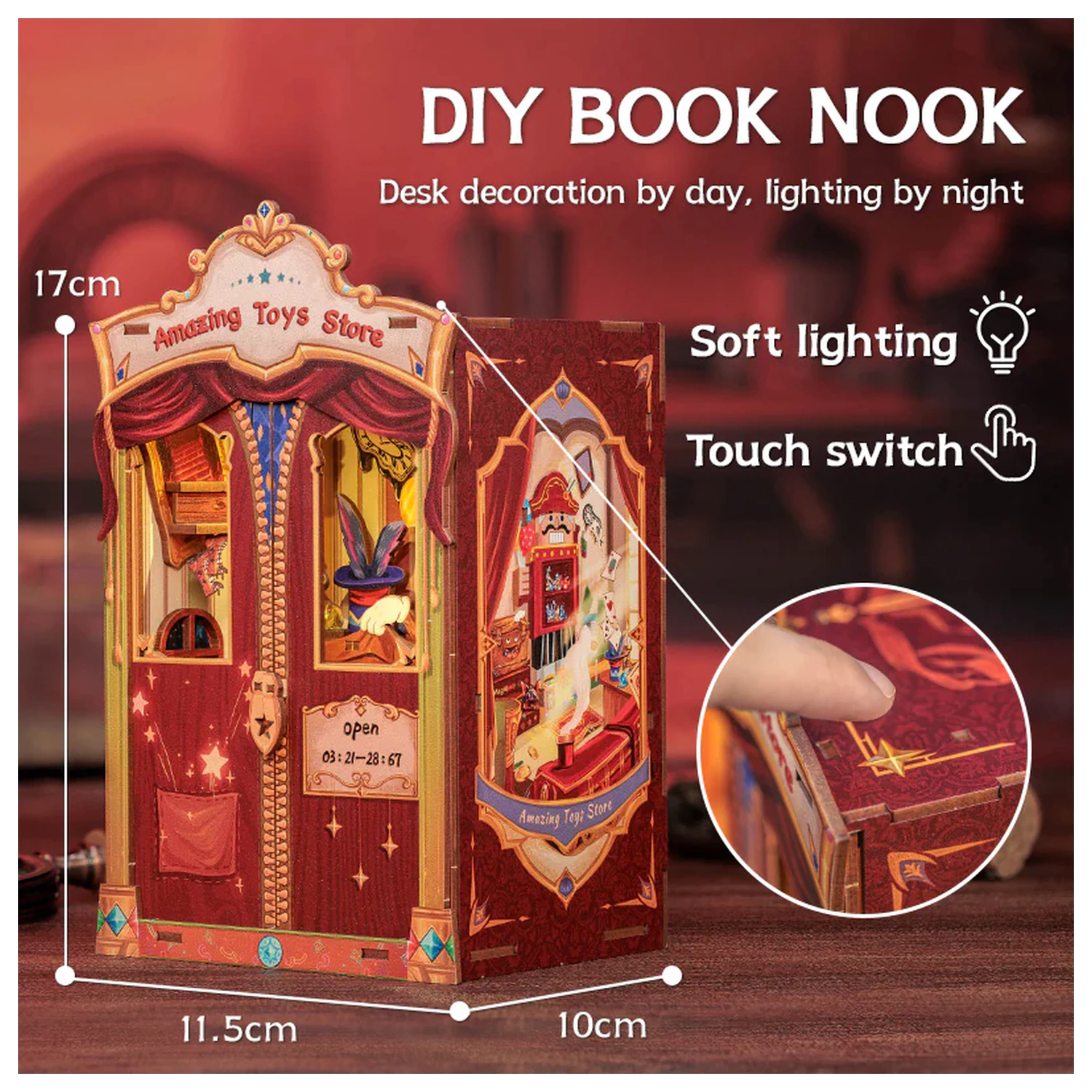 Book Nook Kit DIY Amazing Toy Store 107pc + LED Light product photo