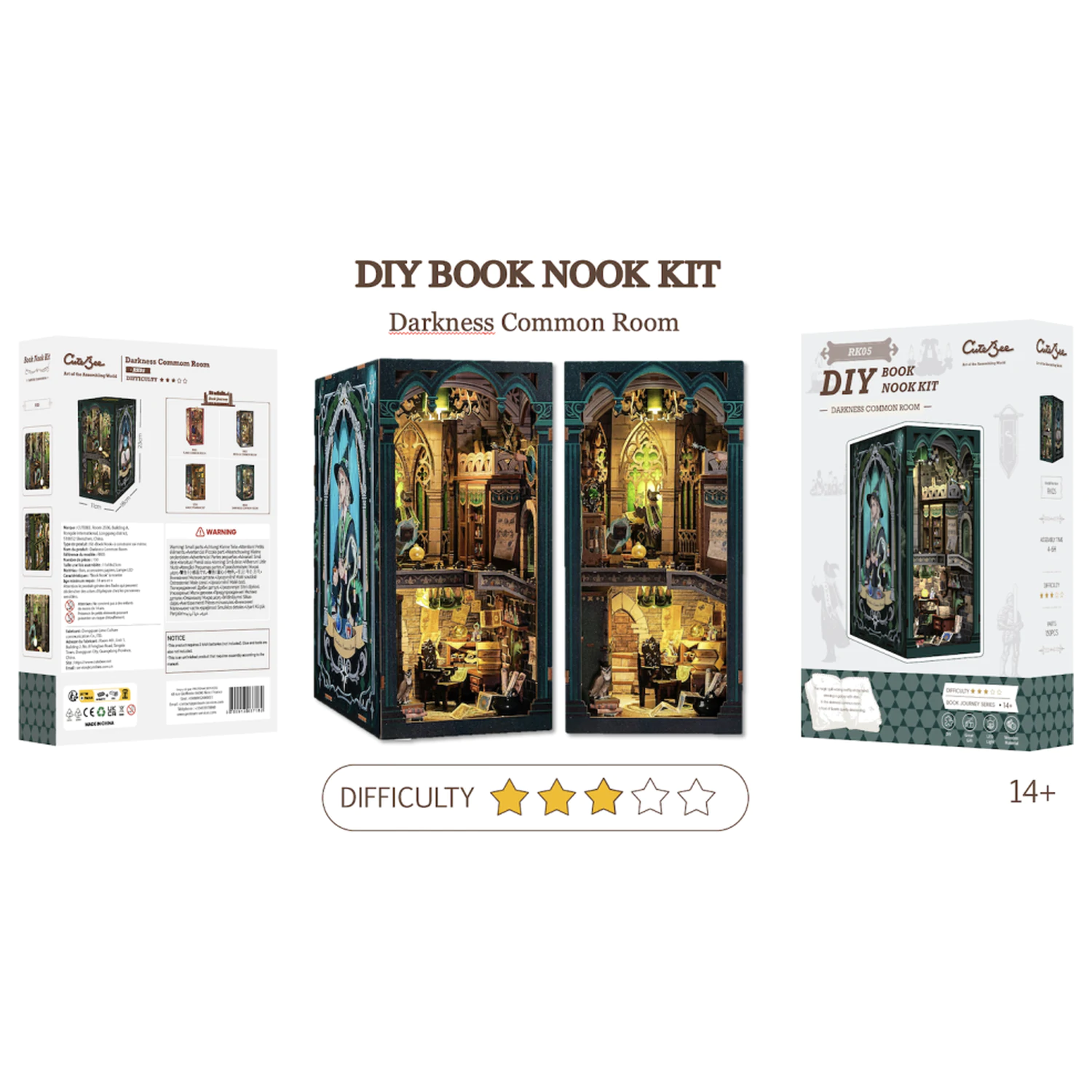 BOOK NOOK KIT DIY Darkness Common Room 150db + LED Light construction set product photo