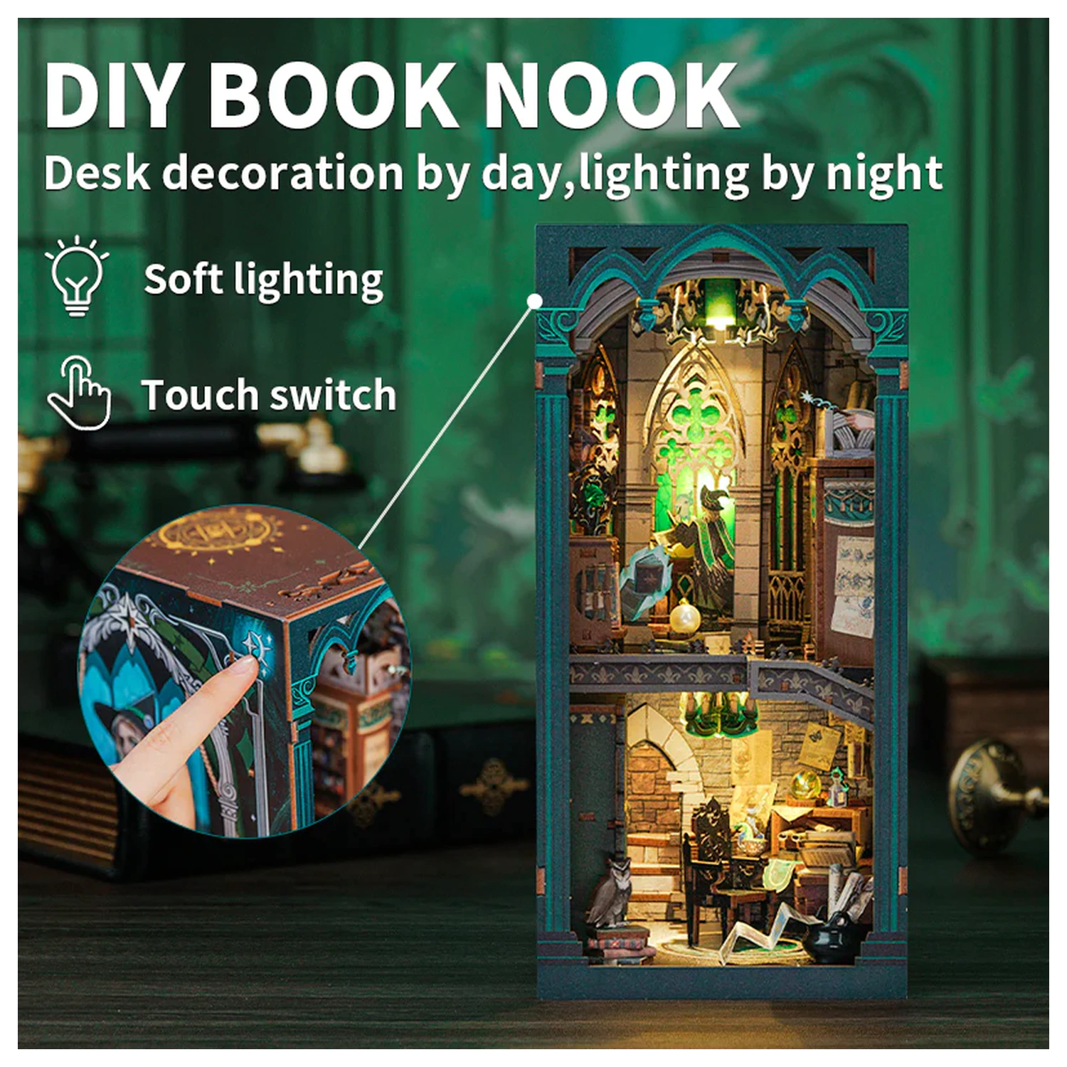 BOOK NOOK KIT DIY Darkness Common Room 150db + LED Light construction set product photo