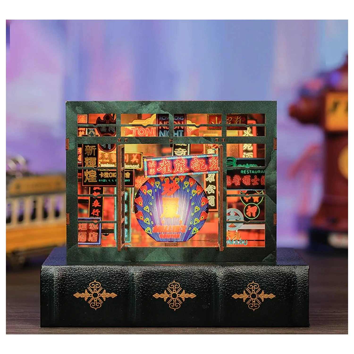 BOOK NOOK KIT DIY Hong Kong Neon Light 49pc + LED Light product photo