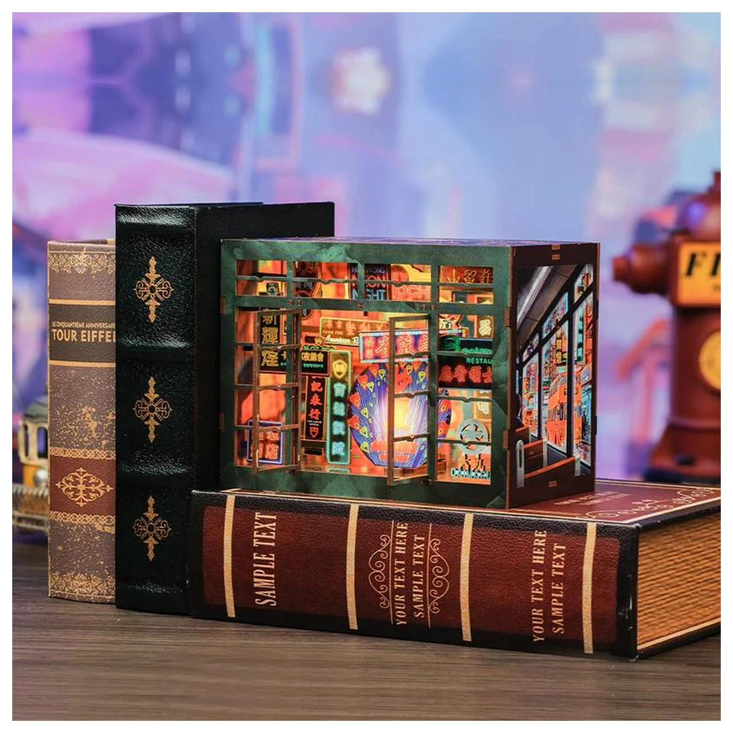 BOOK NOOK KIT DIY Hong Kong Neon Light 49pc + LED Light product photo