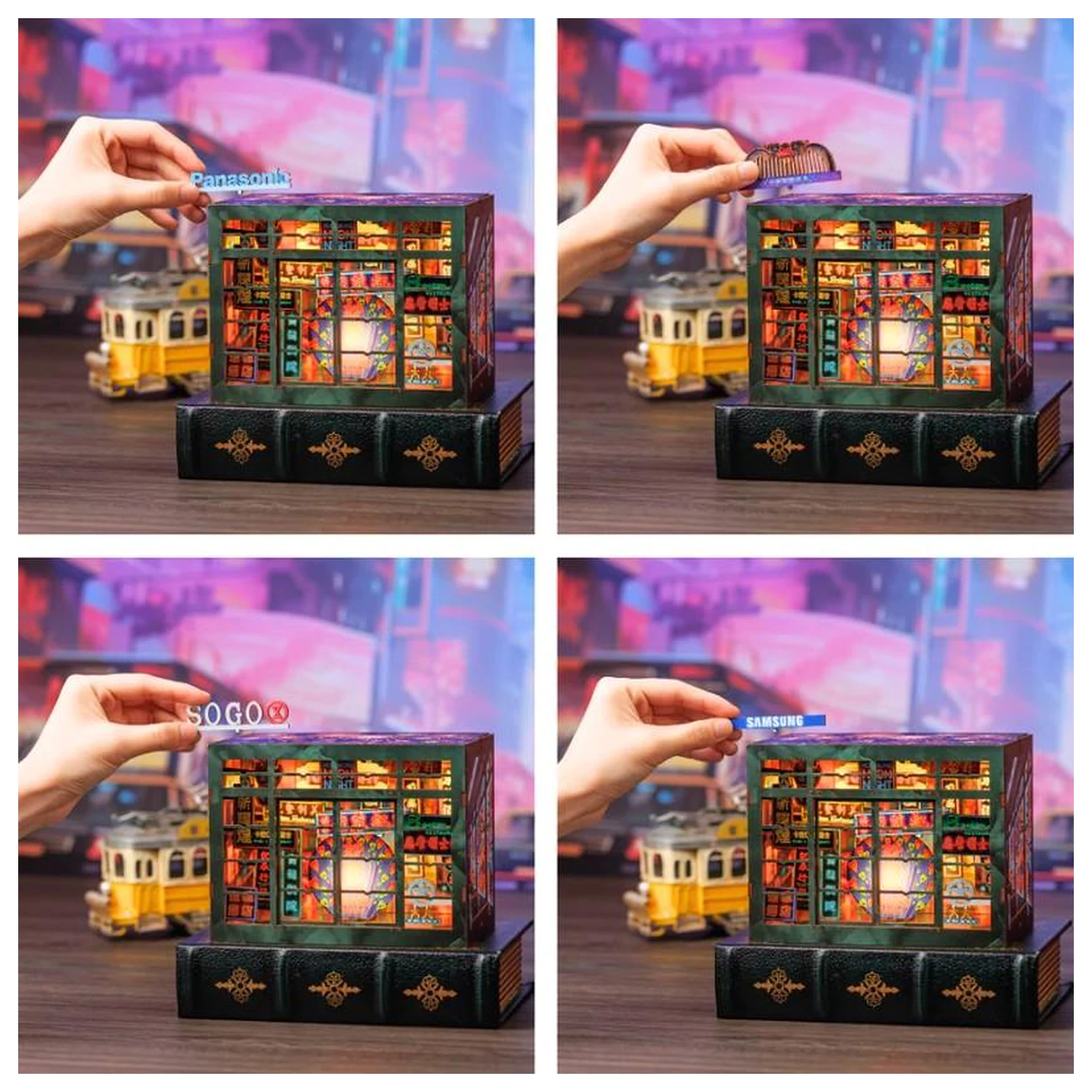 BOOK NOOK KIT DIY Hong Kong Neon Light 49pc + LED Light product photo