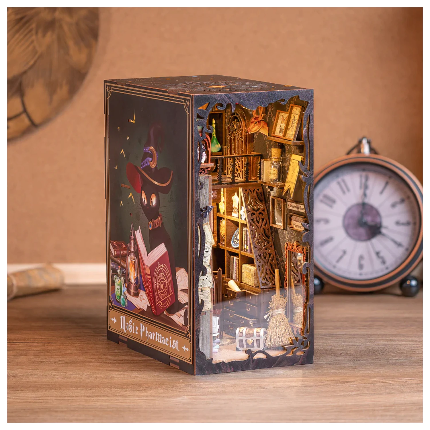 BOOK NOOK KIT DIY Magic Pharmacist 282pc + LED Light construction set product photo