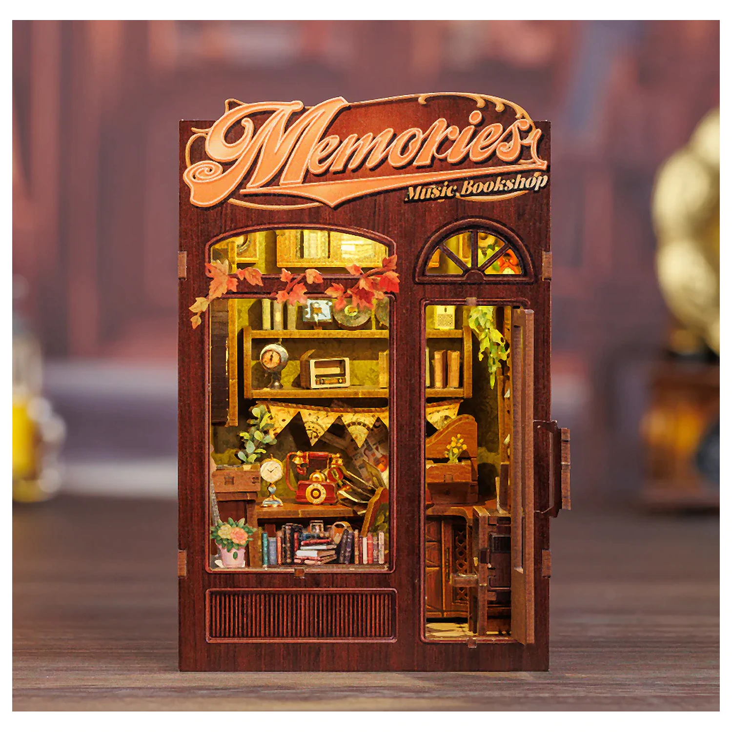 BOOK NOOK KIT DIY Memories Music Bookshop 136pc + LED Light construction set product photo