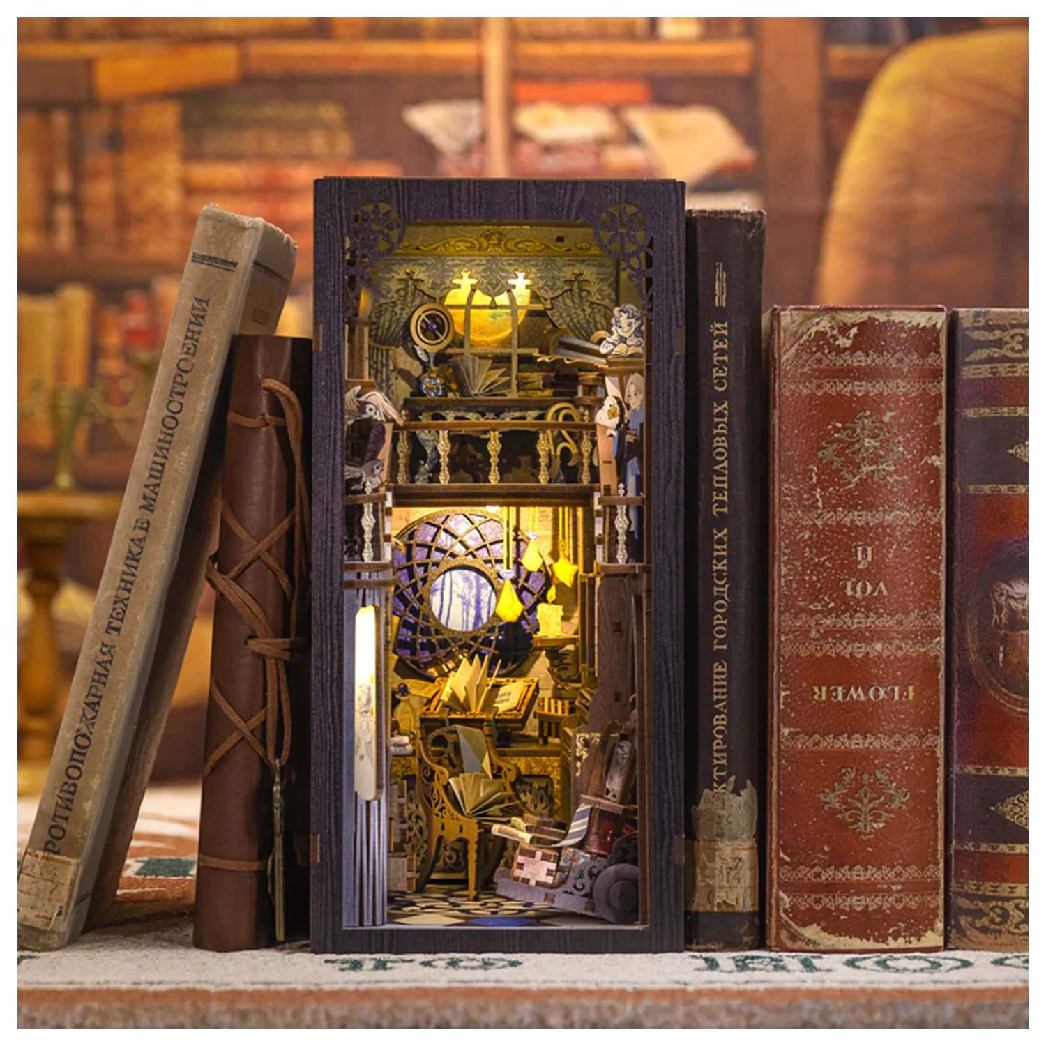 BOOK NOOK KIT DIY Nebula Common Room 350pc + LED Light construction set product photo