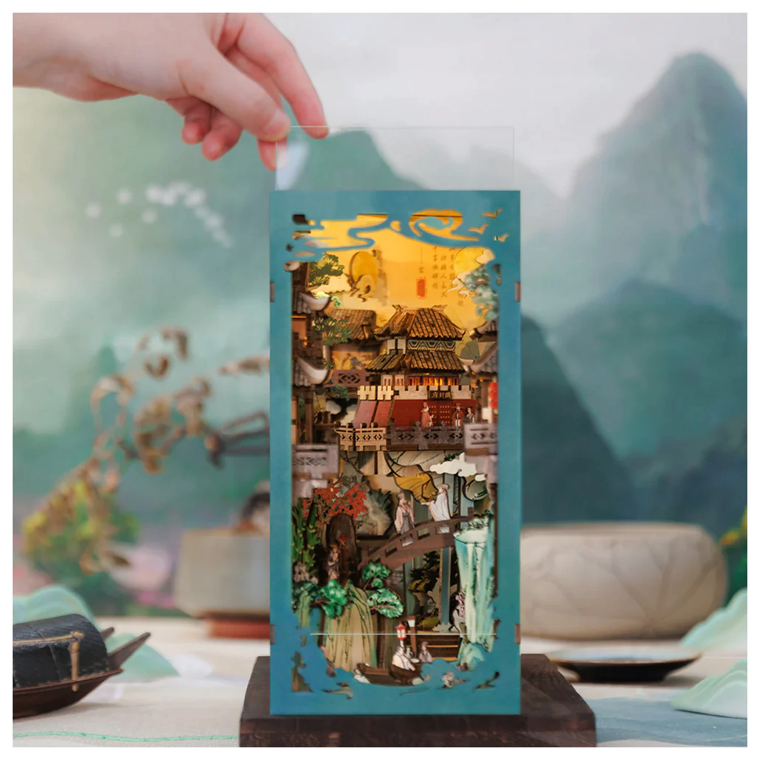 BOOK NOOK KIT DIY Su Dongpo's Life 280pc + LED Light construction set product photo