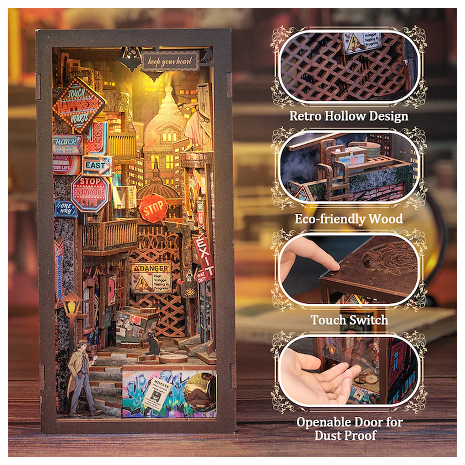 BOOK NOOK KIT DIY The Long Goodbye 238pc + LED Light construction set product photo