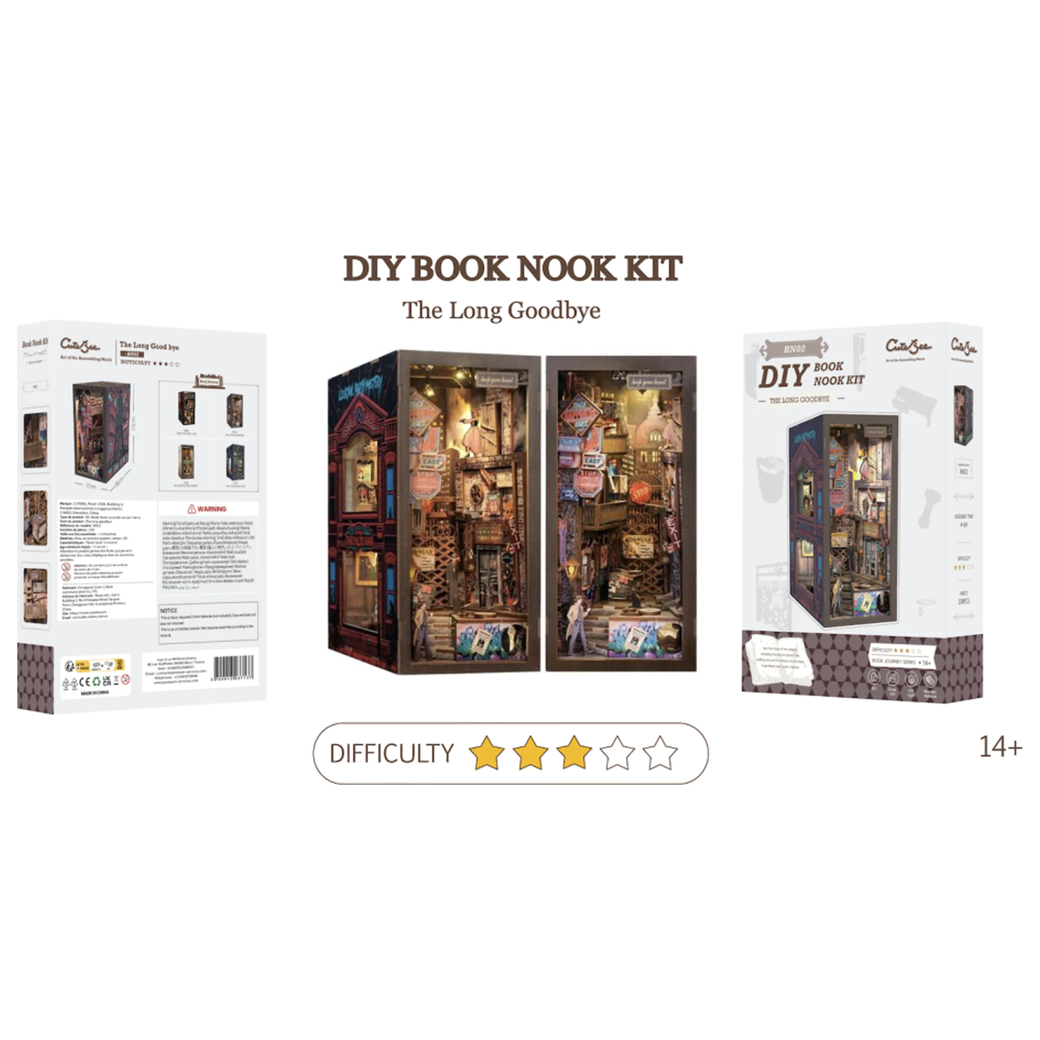 BOOK NOOK KIT DIY The Long Goodbye 238pc + LED Light construction set product photo