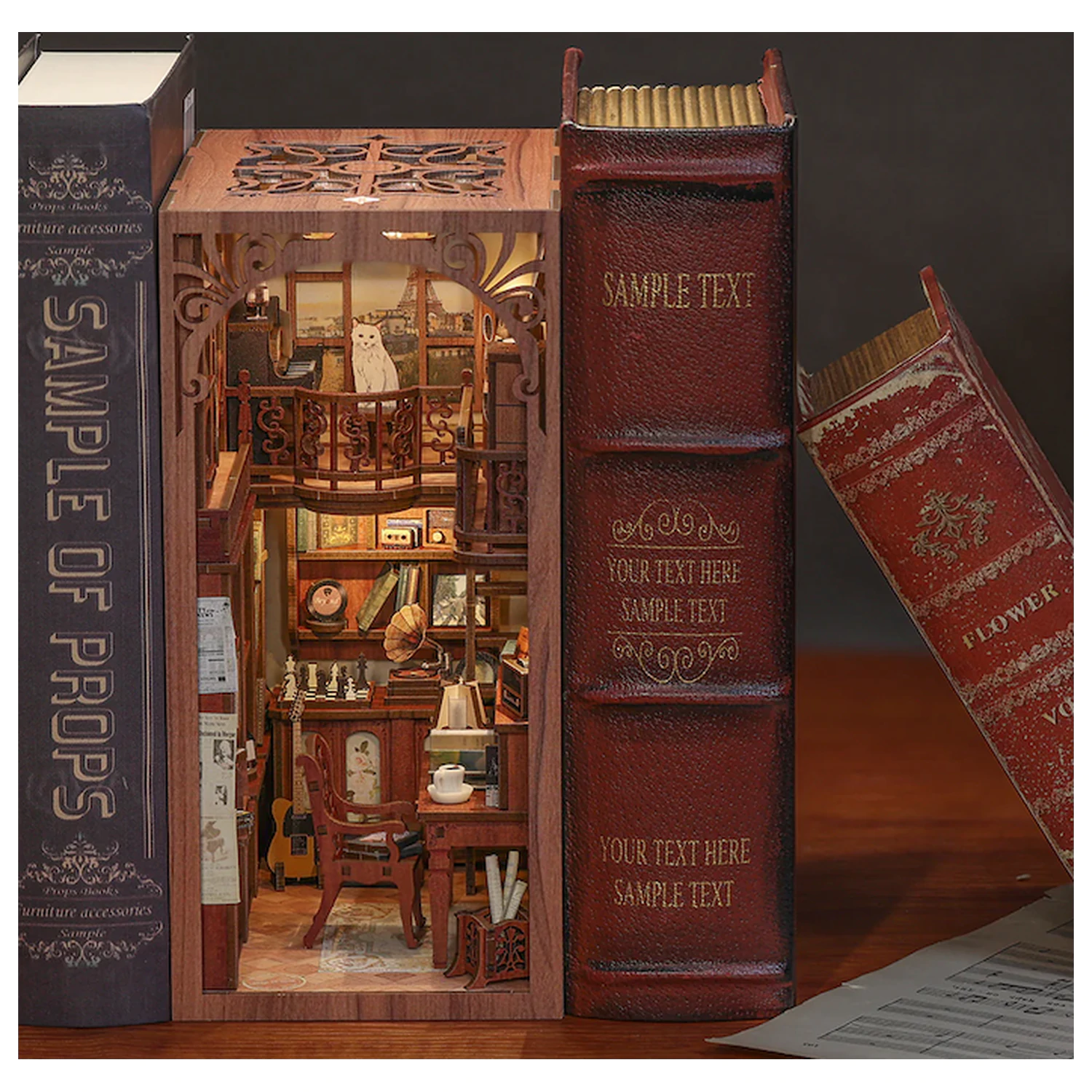 BOOK NOOK KIT DIY The Secret Rhythm 355pc + LED Light construction set product photo