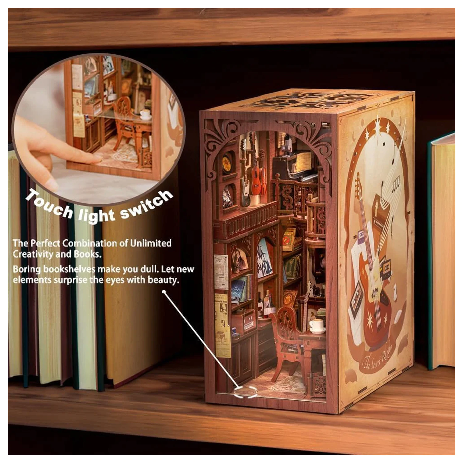 BOOK NOOK KIT DIY The Secret Rhythm 355pc + LED Light construction set product photo