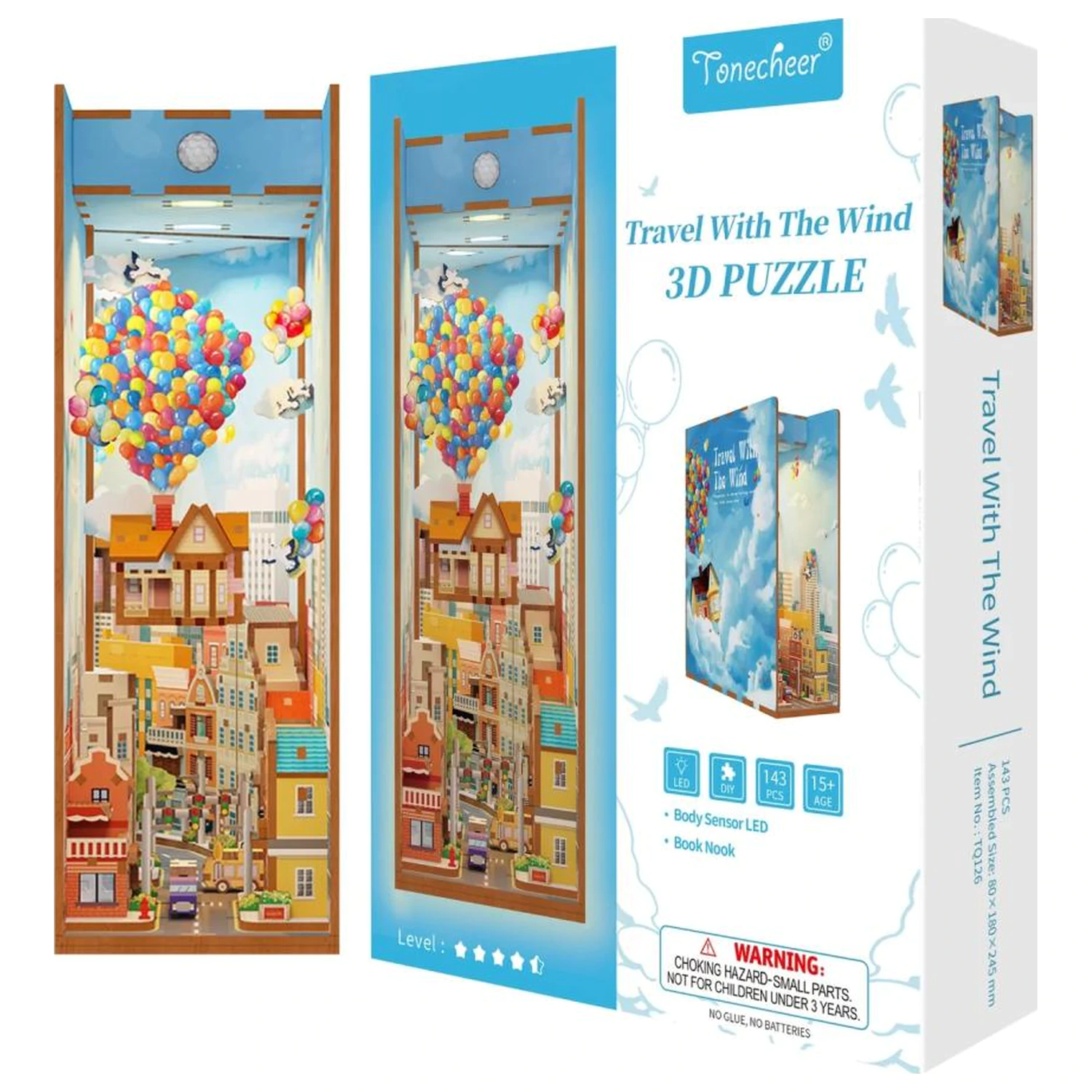 BOOK NOOK KIT DIY - Travel with the Wind 143pcs + LED Light product photo