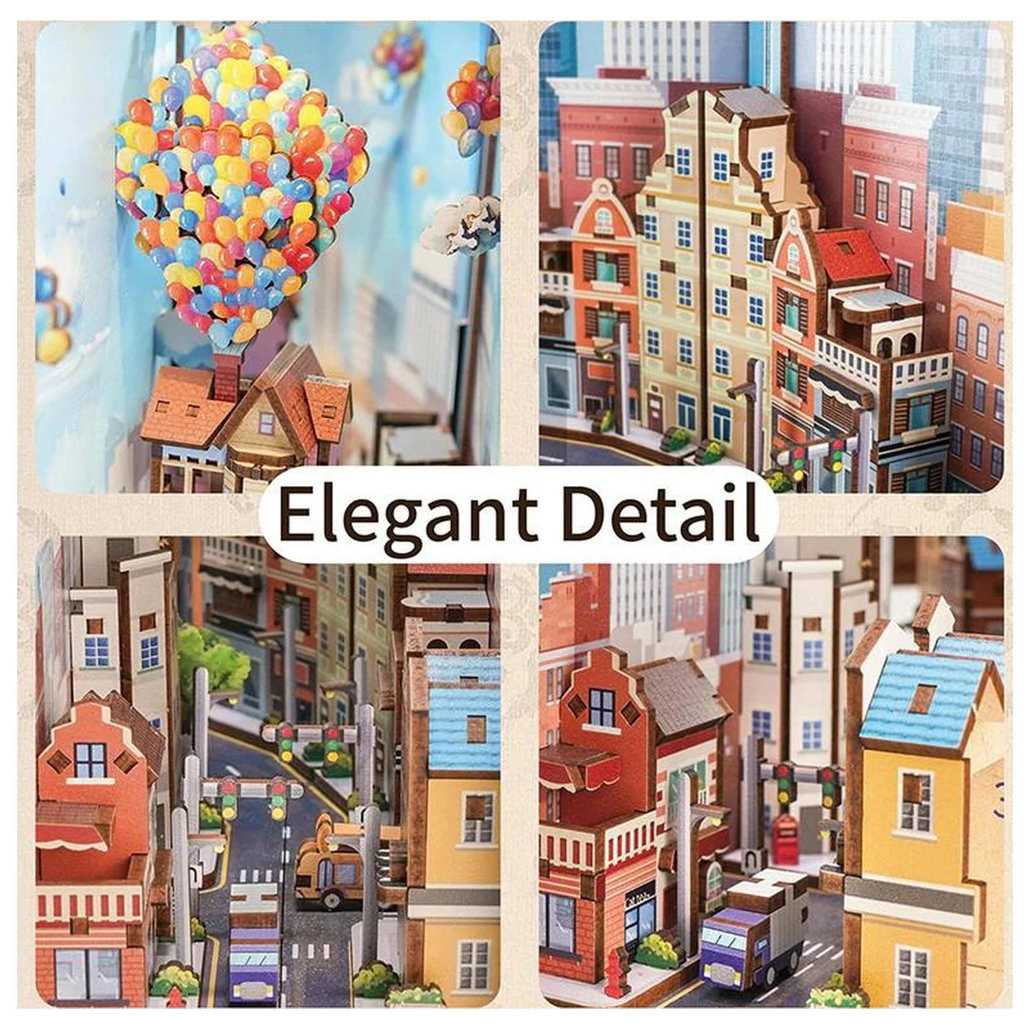 BOOK NOOK KIT DIY - Travel with the Wind 143pcs + LED Light product photo