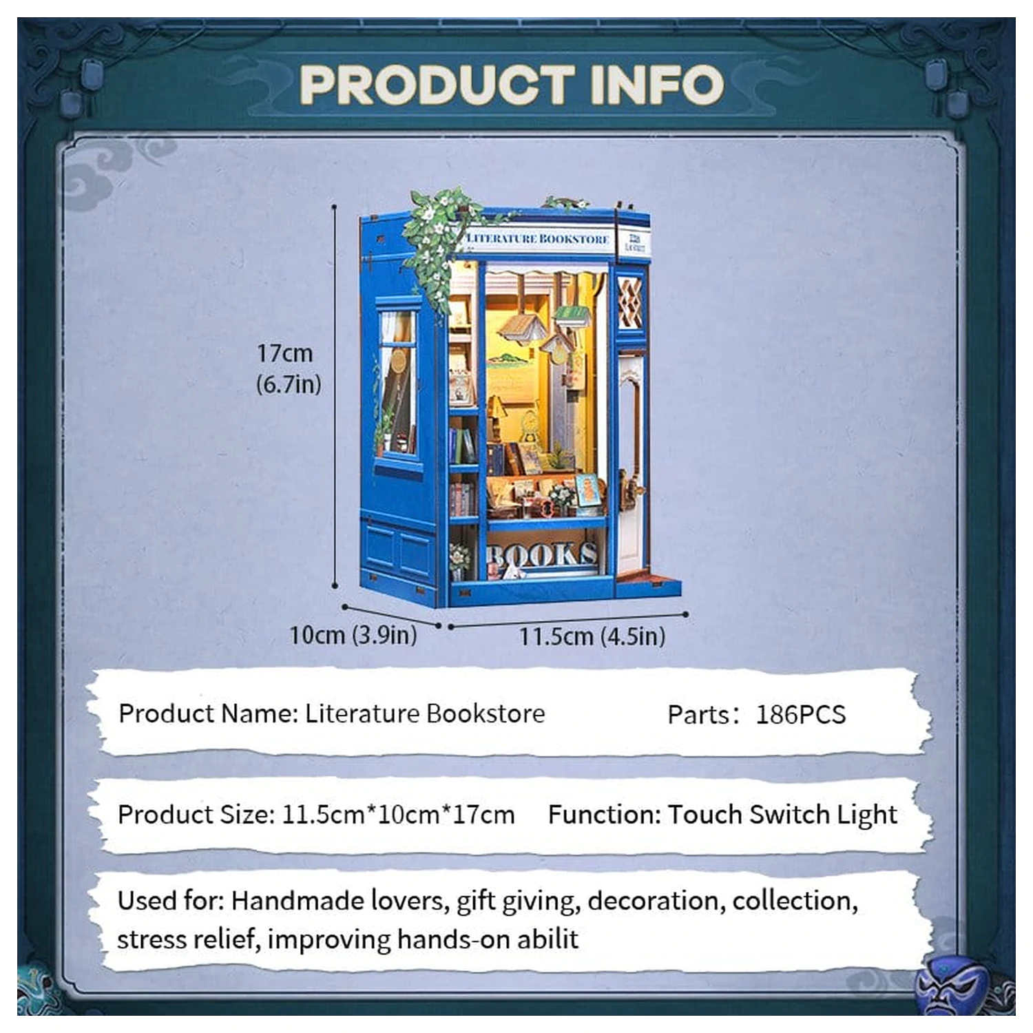 Book Nook Literature Bookstore 17 x 12 cm     product photo