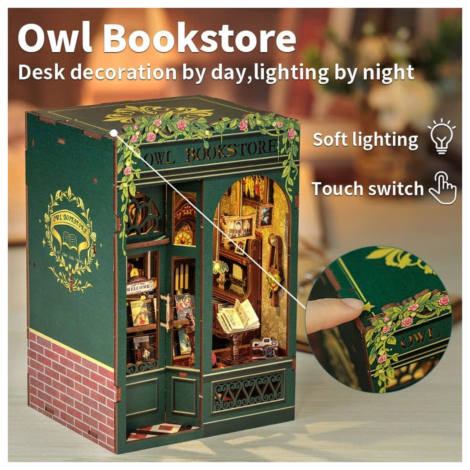Book Nook Owl Bookstore 17 x 12 cm   product photo