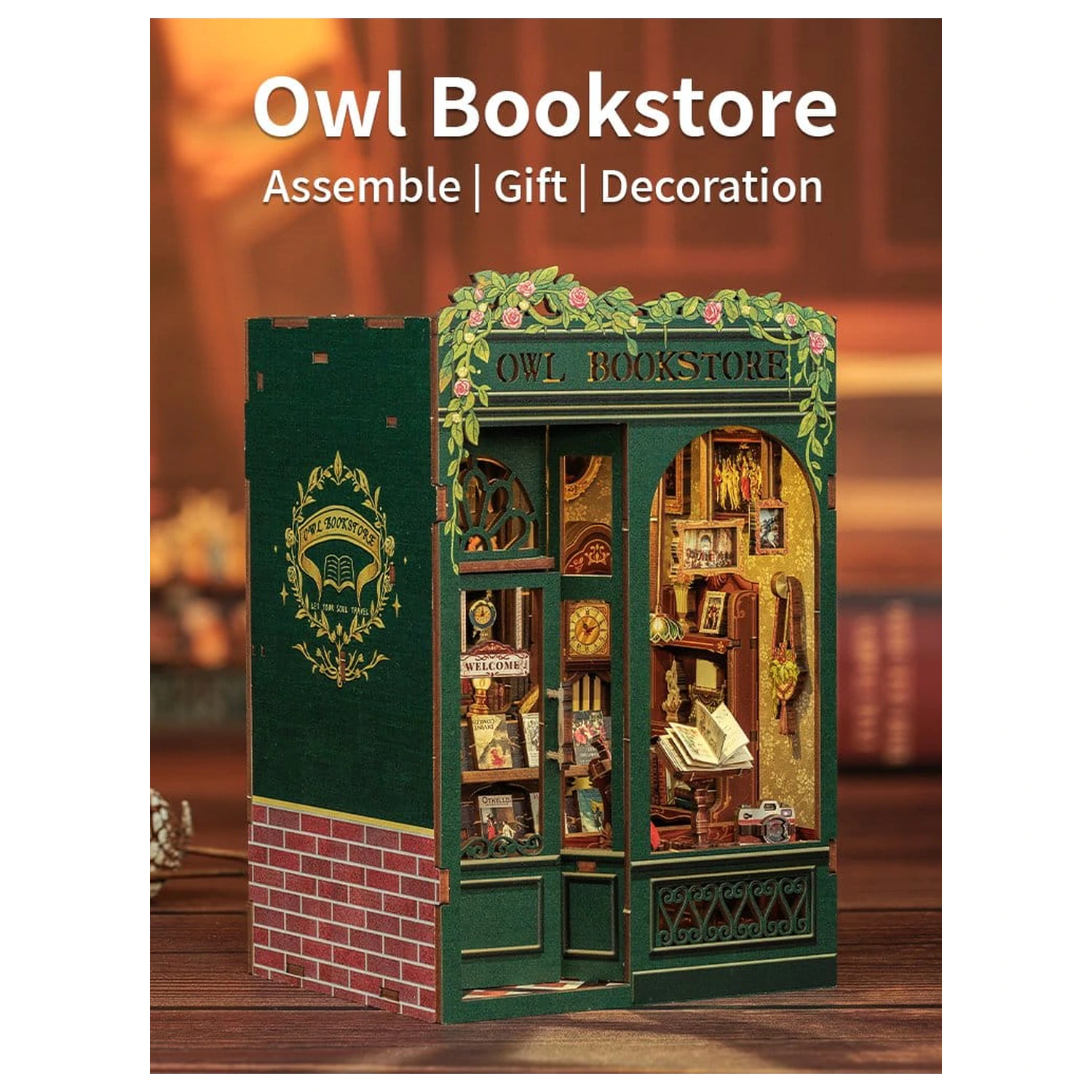 Book Nook Owl Bookstore 17 x 12 cm   product photo