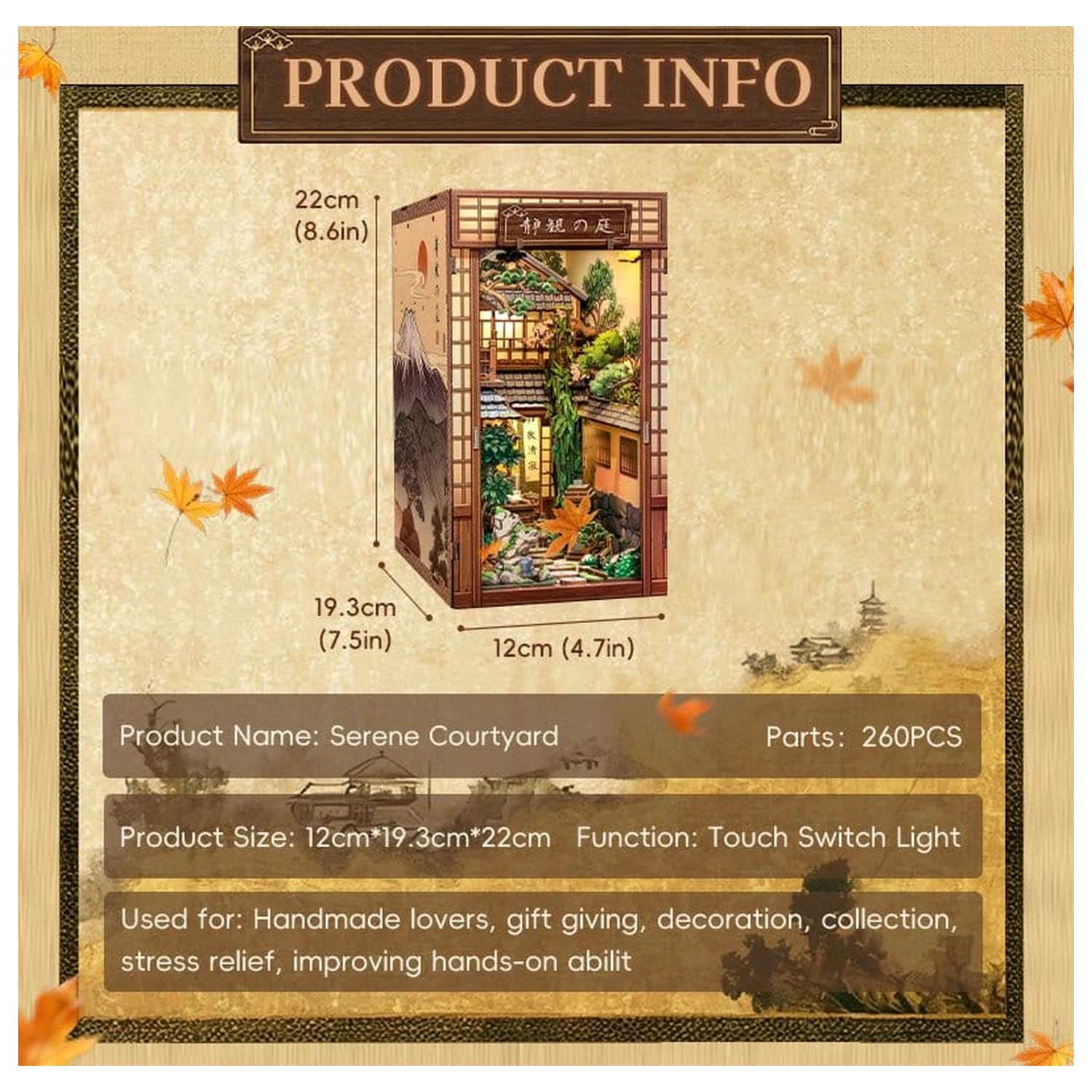 Book Nook Serene Courtyard 22 x 12 cm product photo