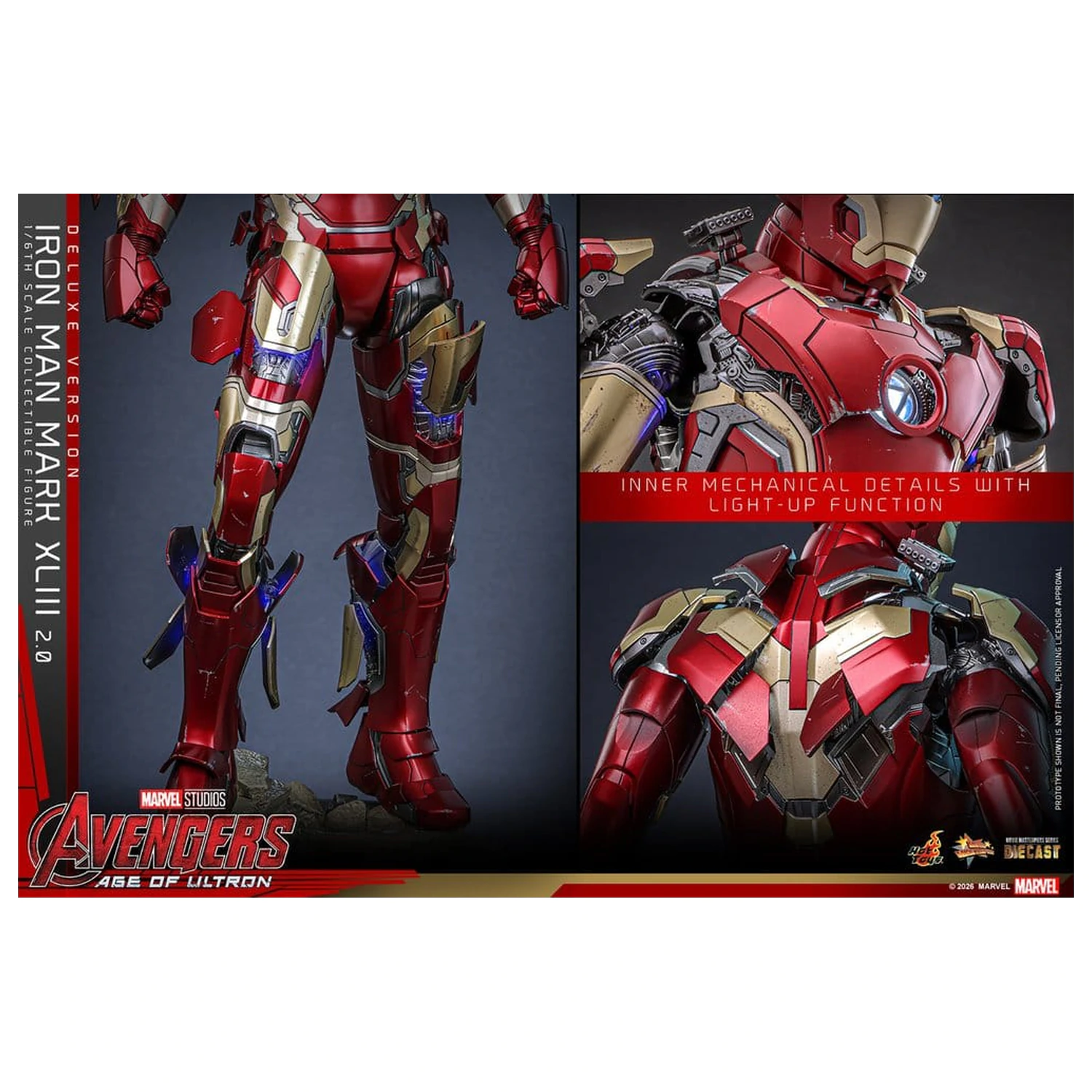 Avengers: Age of Ultron Movie Masterpiece Diecast Action Figure 1/6 Iron Man Mark XLIII (2.0) (Deluxe Version) 32 cm product photo