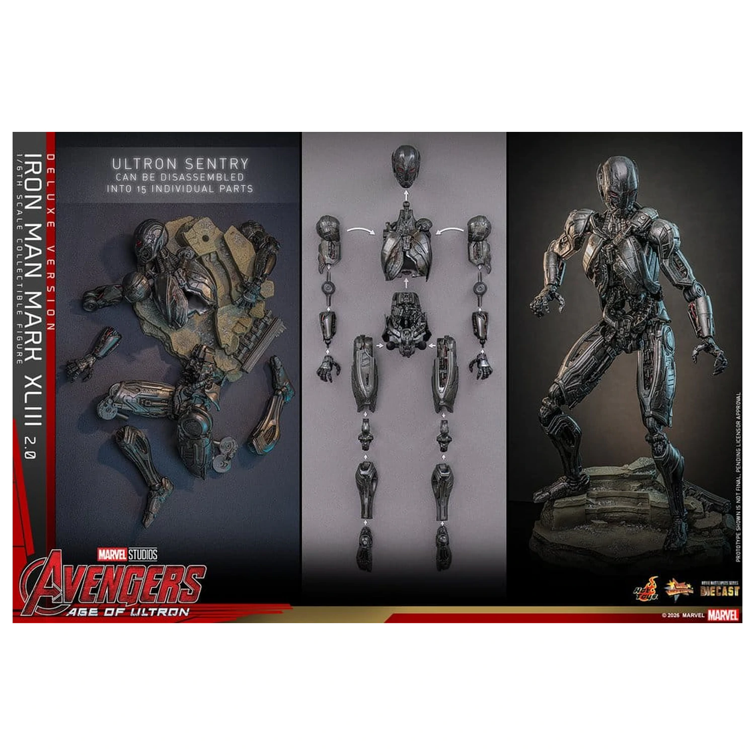 Avengers: Age of Ultron Movie Masterpiece Diecast Action Figure 1/6 Iron Man Mark XLIII (2.0) (Deluxe Version) 32 cm product photo