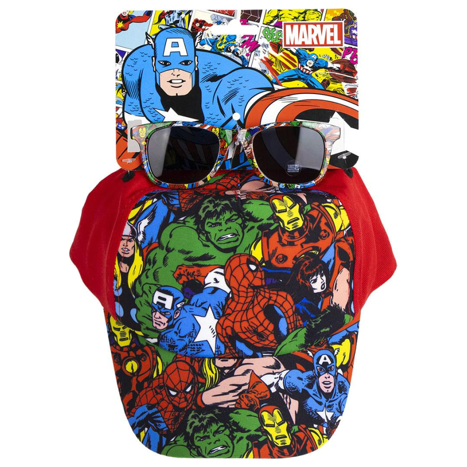 Avengers Red Sunglasses and Baseball Cap Set product photo