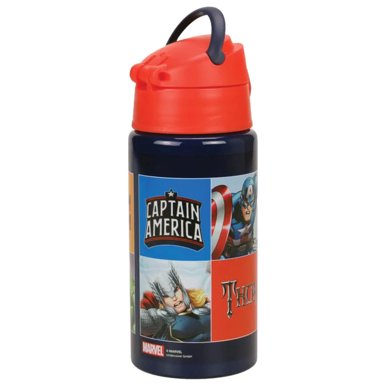 Avengers Smash Aluminum Straw Water Bottle with Hook 500 ml product photo