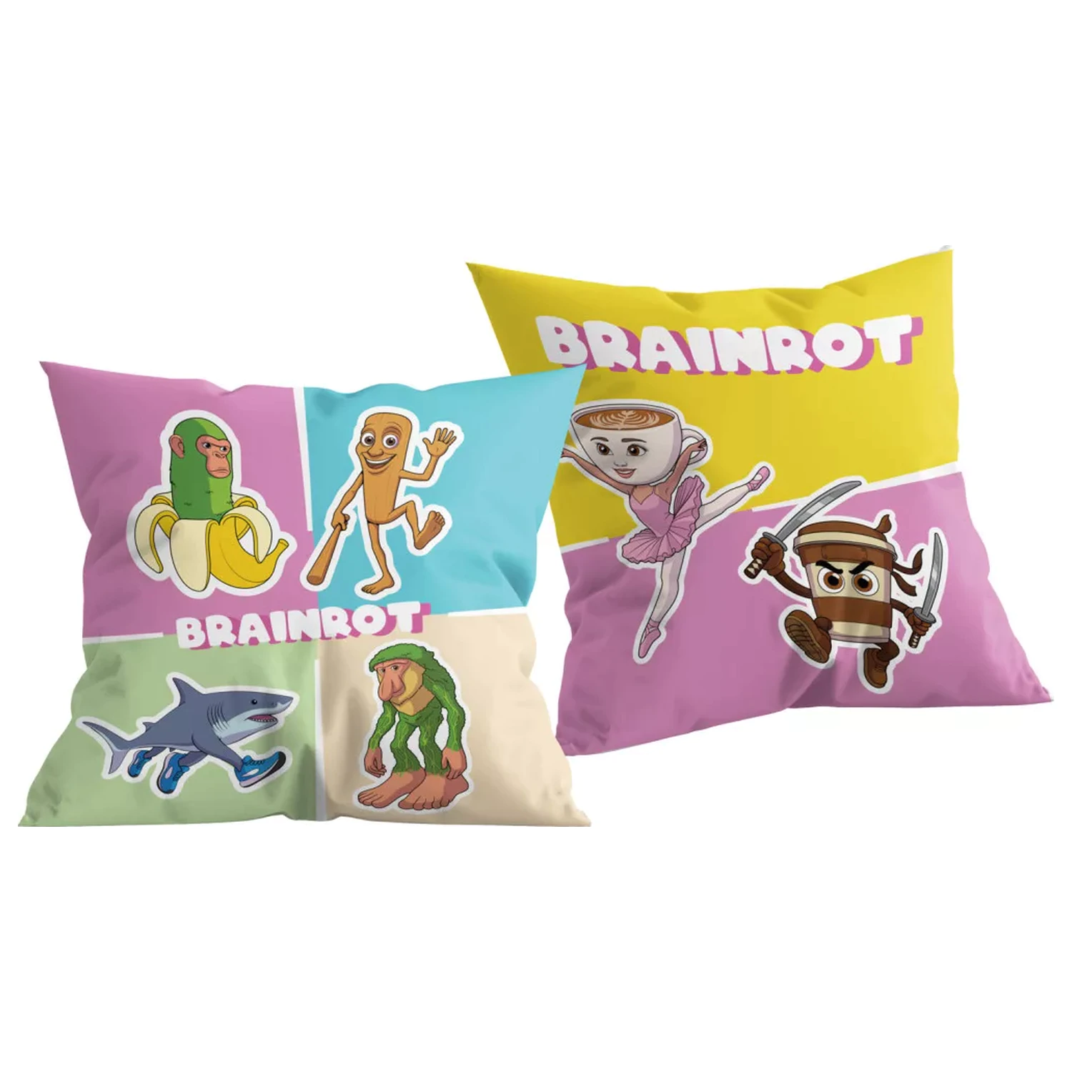 Brainrot Crazy Mix Pillow, Decorative Pillow 40x40 cm product photo