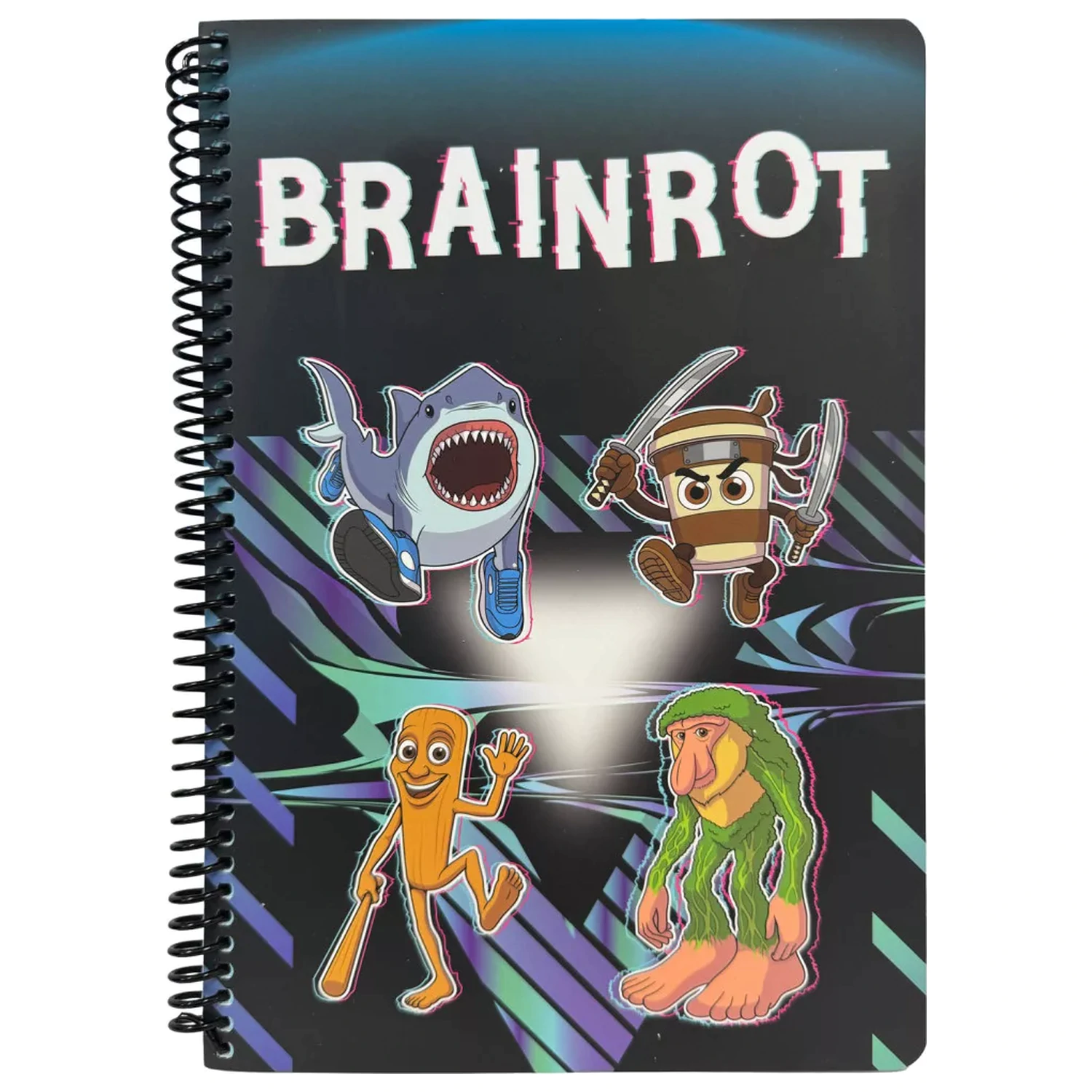 Brainrot Dark B/5 Lined Spiral Notebook, 70 Sheets product photo