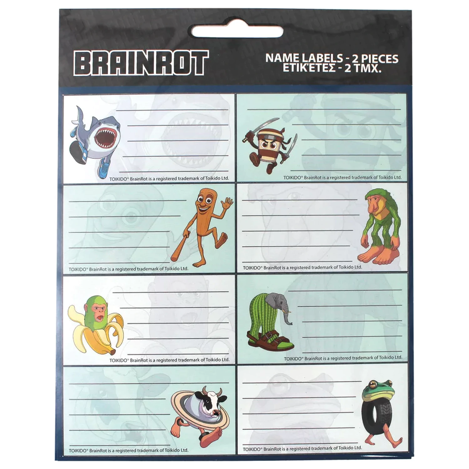 Brainrot Vibes notebook label 16 pieces product photo