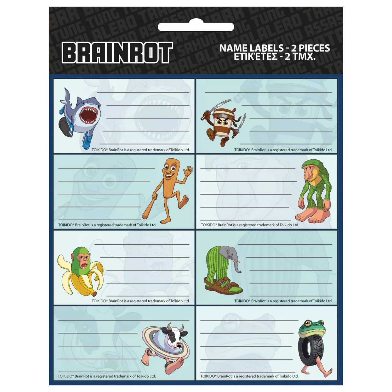 Brainrot Vibes notebook label 16 pieces product photo