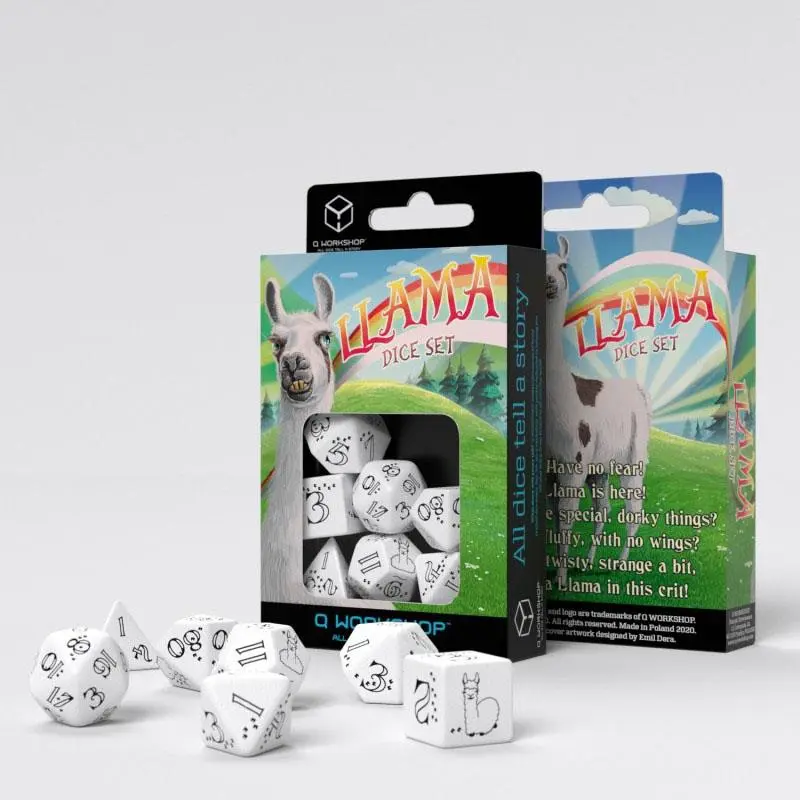 Bright Llama Dice Set White & Black (7) termékfotó