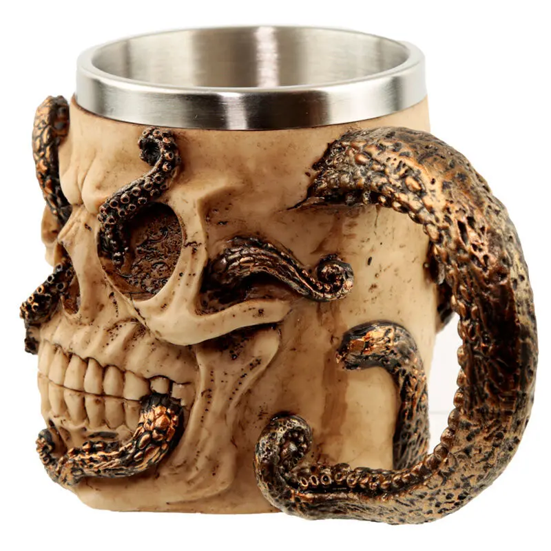 Bronze Skull and Octopus jug product photo