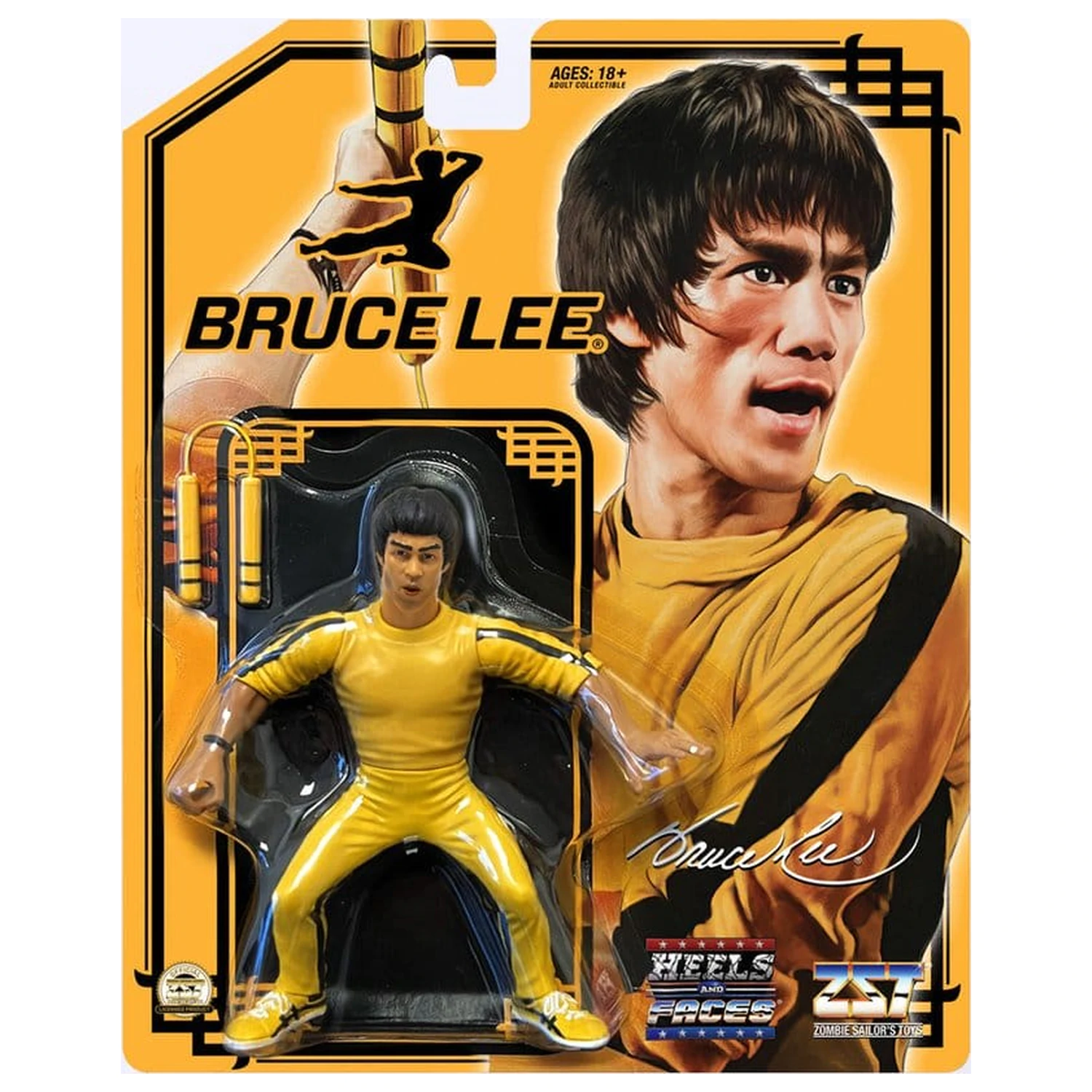 Bruce Lee Zombie Sailor's Toys Action Figure Yellow Tracksuit 11 cm product photo