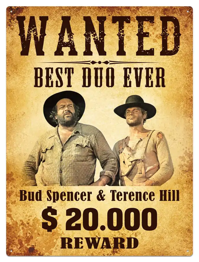 Bud Spencer & Terence Hill Tin Sign Wanted 30 x 40 cm product photo