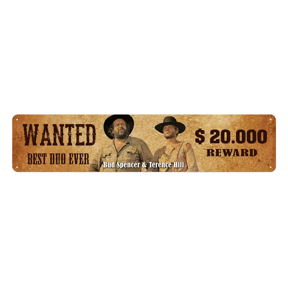 Bud Spencer & Terence Hill Tin Sign Wanted 46 x 10 cm product photo